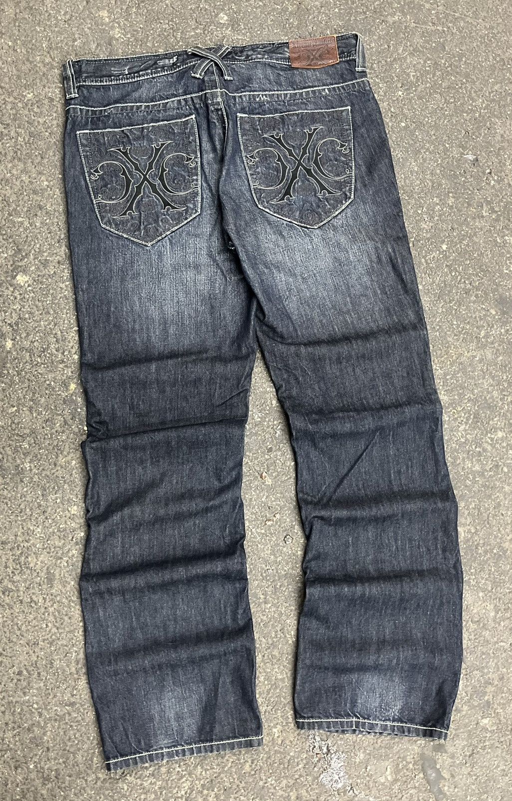Vintage Y2k baggy fit embroidered denim skater hype rare opium Size US 36 / EU 52 - 1 Thumbnail