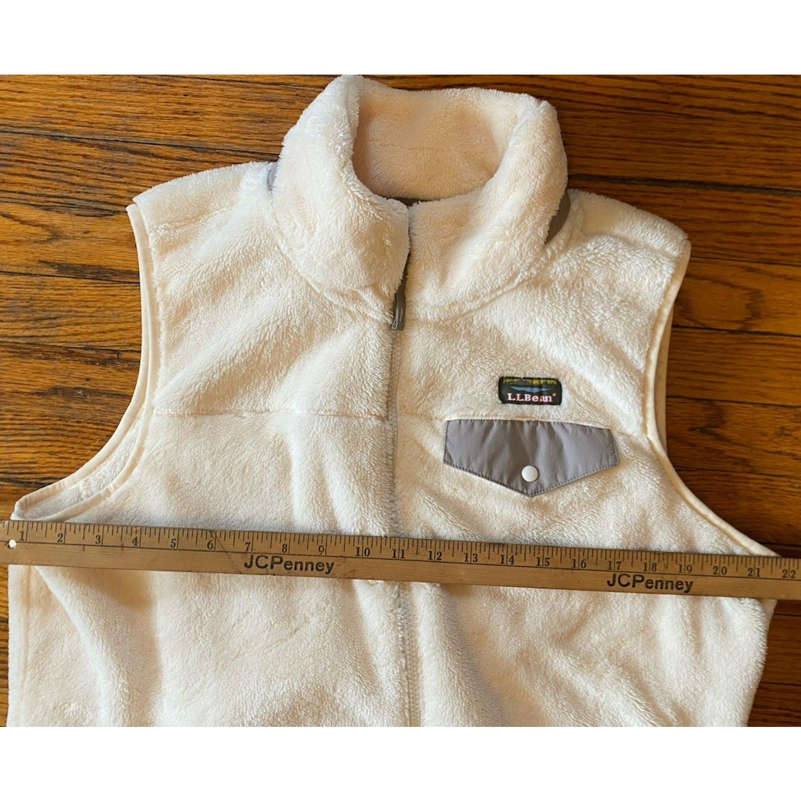 L.L. Bean LL Bean Zip Vest women's hi-pile XL fleece vest in a cream Size XL / US 12-14 / IT 48-50 - 4 Thumbnail