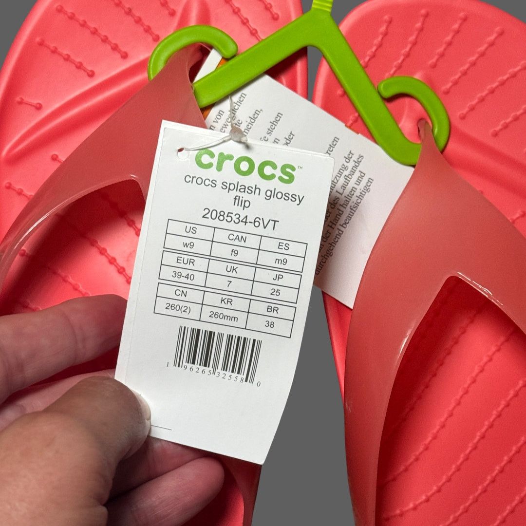 Crocs Crocs Splash Flip Flops Womens Pink USW9 NWT Neon Watermelon Size US 9 / IT 39 - 5 Thumbnail