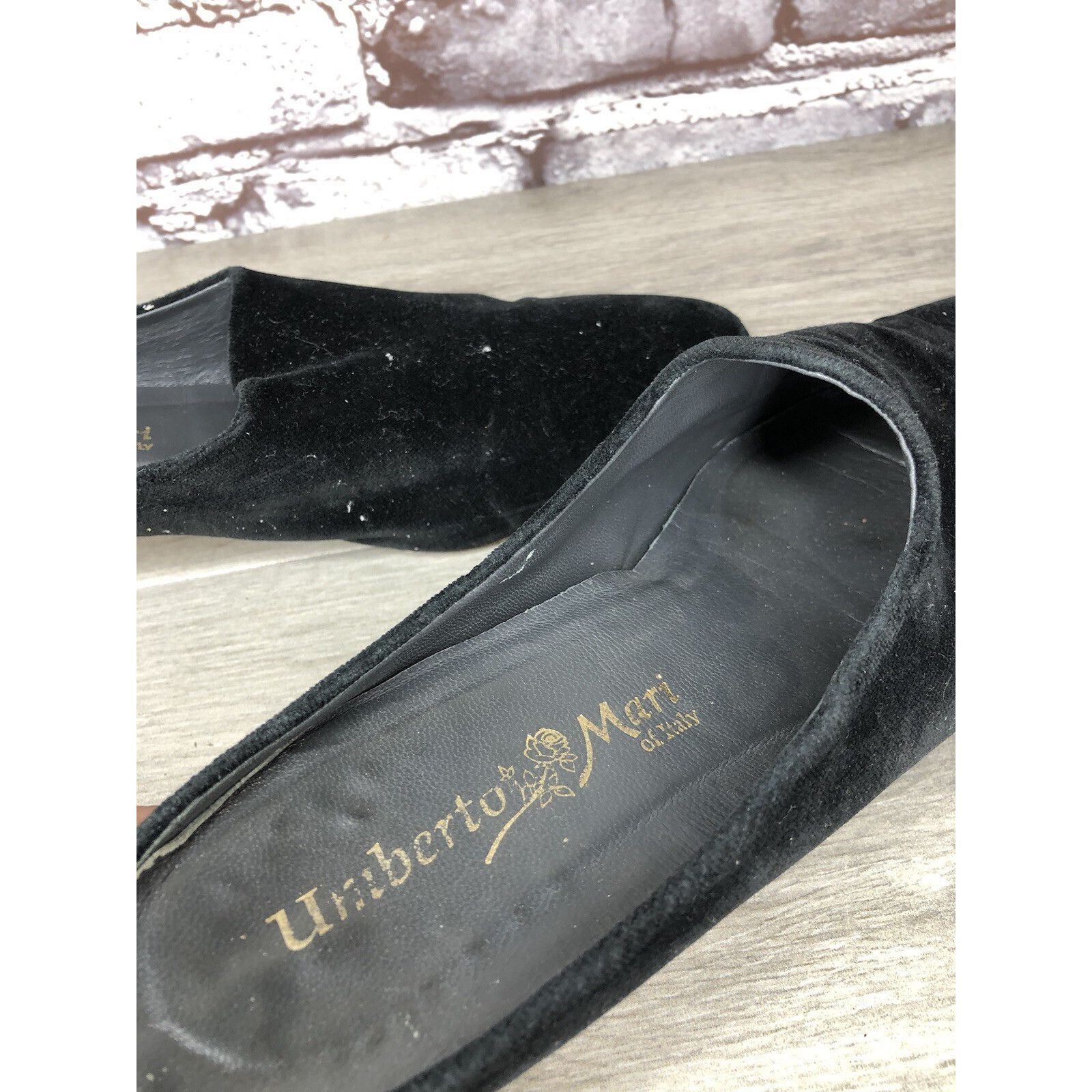 Umbro Umberto Mari Black Suede Leather Slip On Heel Mules Shoes Wo Size US 10 / IT 40 - 17 Thumbnail