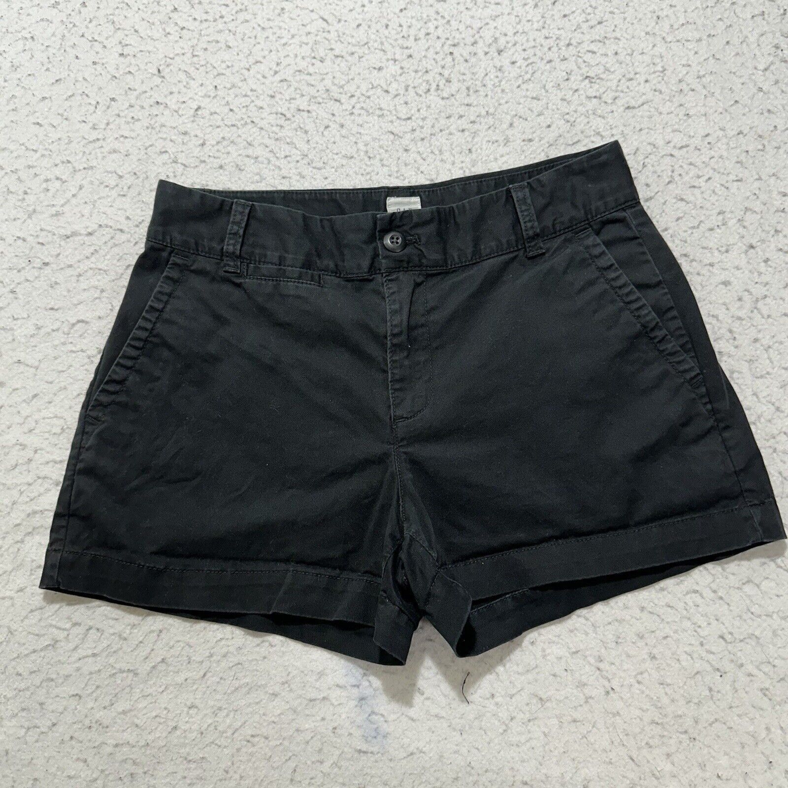 Gap GAP Petite 2 3" Inseam Khaki Shorts Black Chino Mid Rise 2P Size 26" / US 2 / IT 38 - 1 Thumbnail