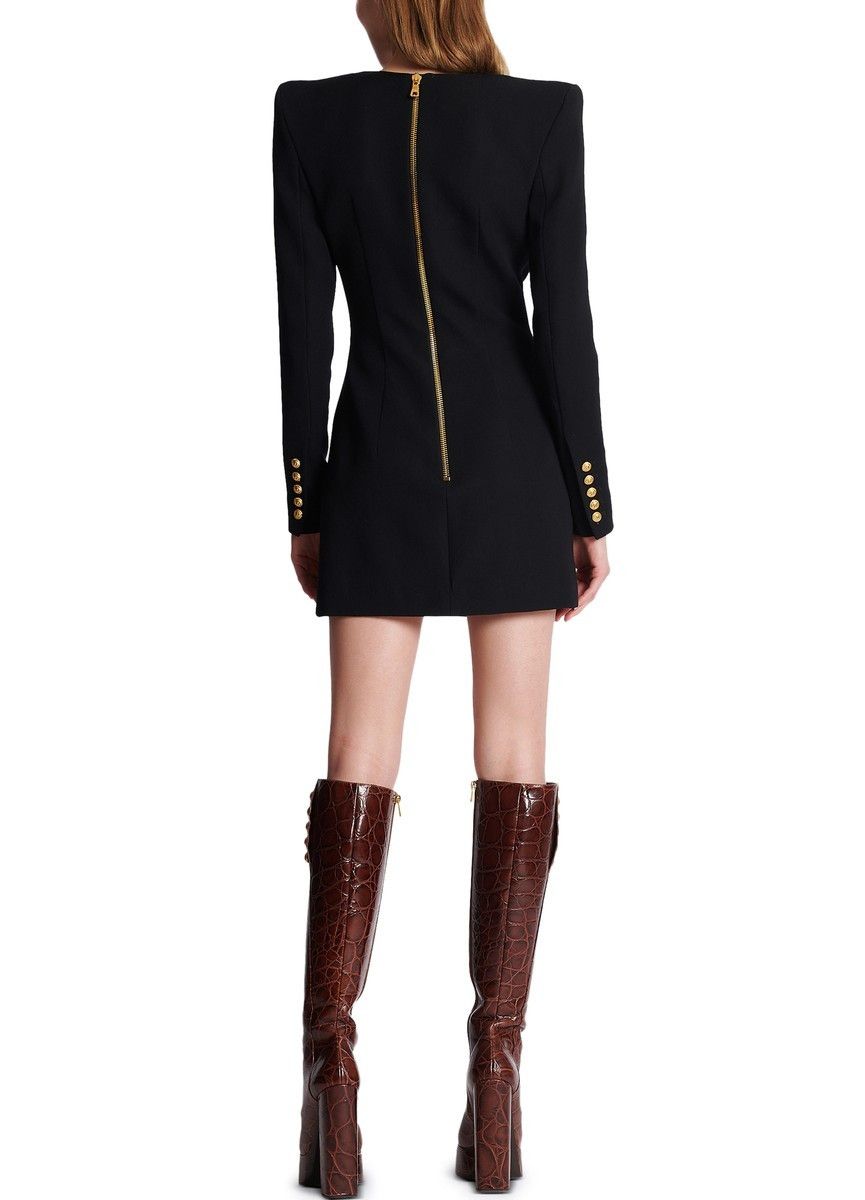 Balmain o1y0525 Elegant Mini Dress in Black Size L / US 10 / IT 46 - 4 Thumbnail