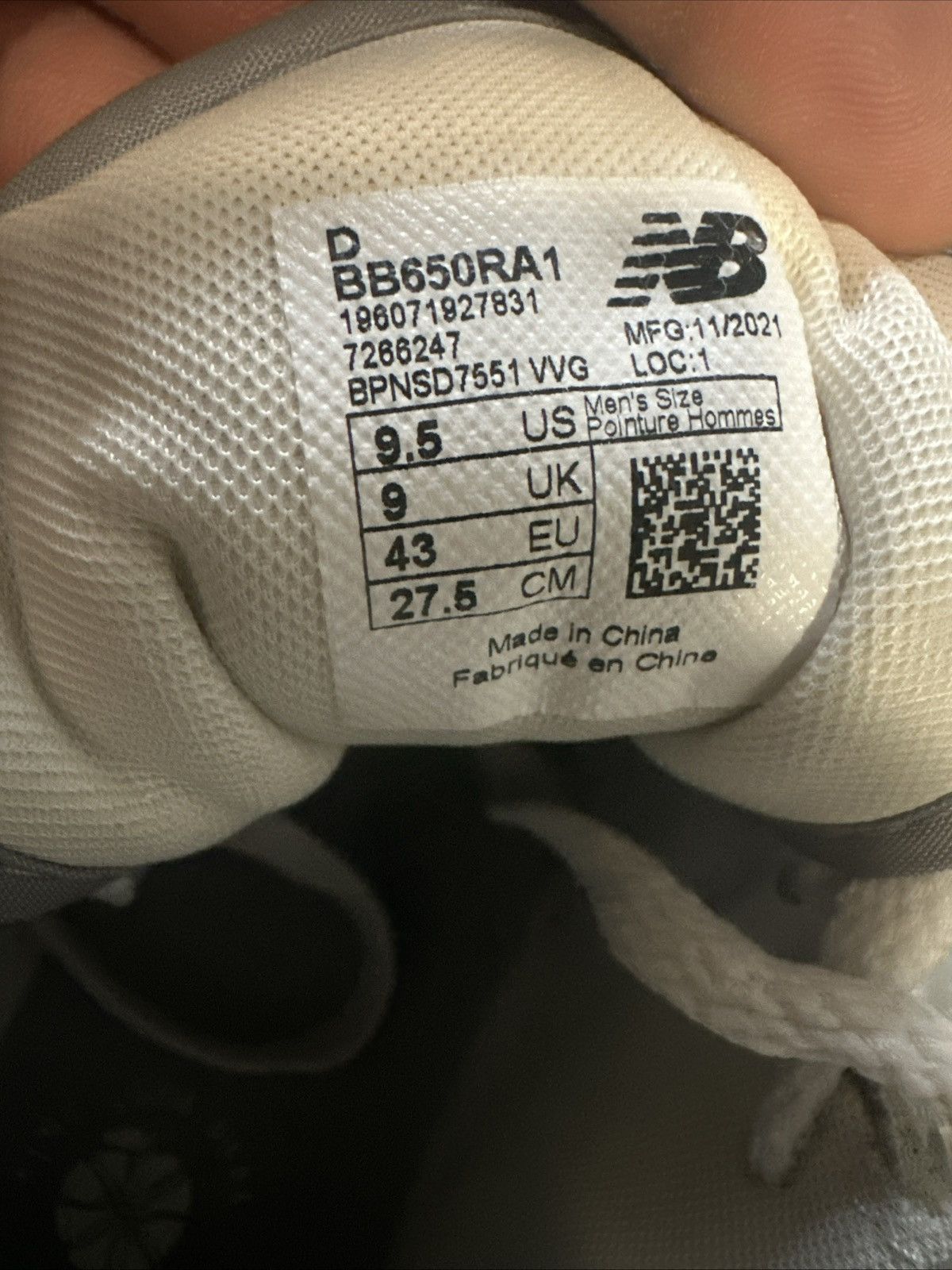 New Balance Men New Balance Aime Leon Dore 650 White Silver 9.5 BB650RA1 Size US 9.5 / EU 42-43 - 10 Thumbnail