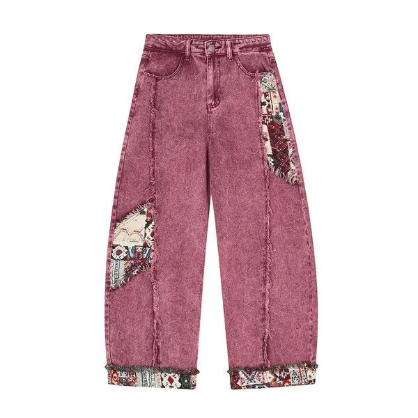 Vintage Men's loose washed wide-leg patchwork scimitar jeans Size US 32 / EU 48 - 1 Thumbnail