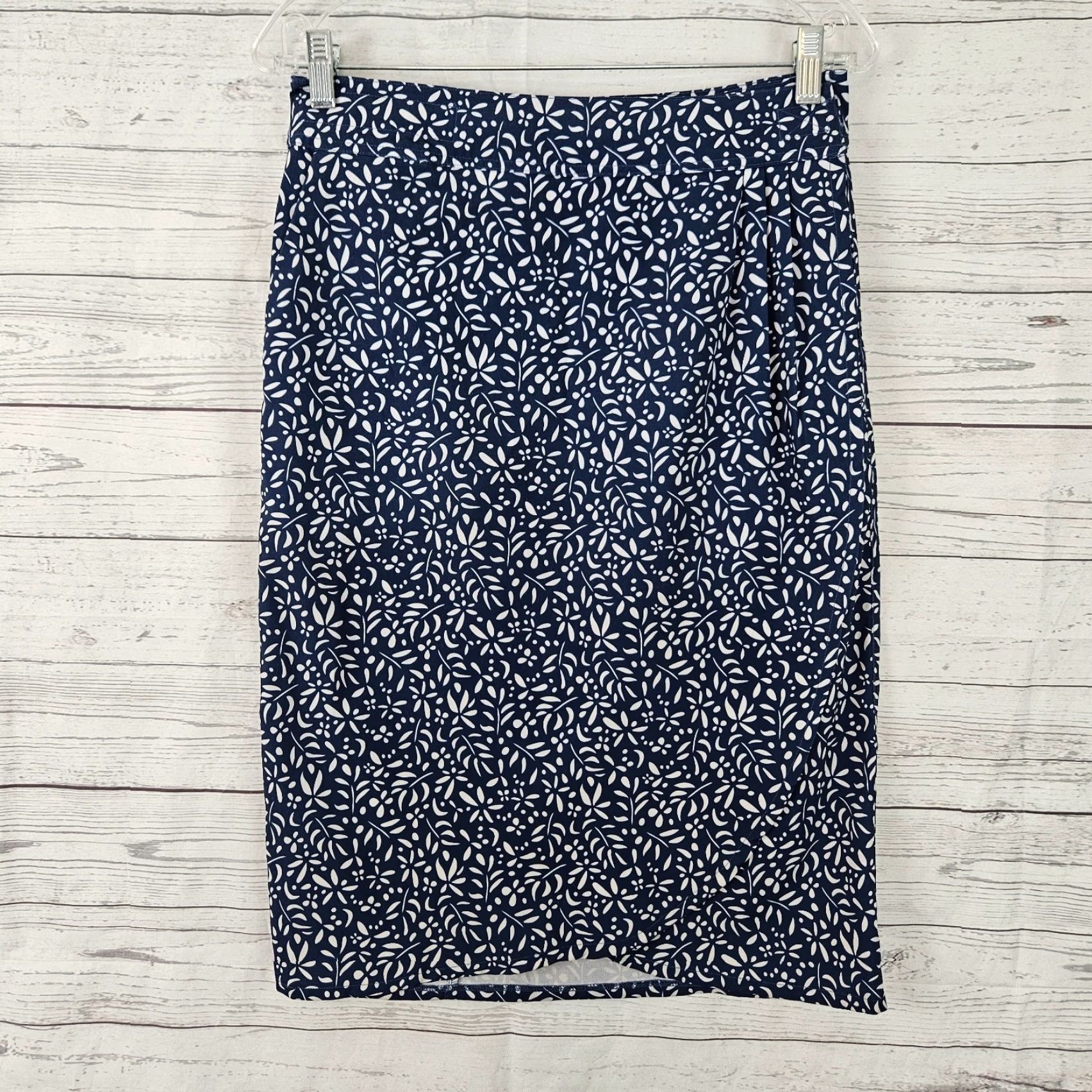 Vintage Rip Skirt Wrap Skirt Womens S Blue Knee Length Pockets 3 Polyester Spandex Size 28" / US 6 / IT 42 - 2 Thumbnail