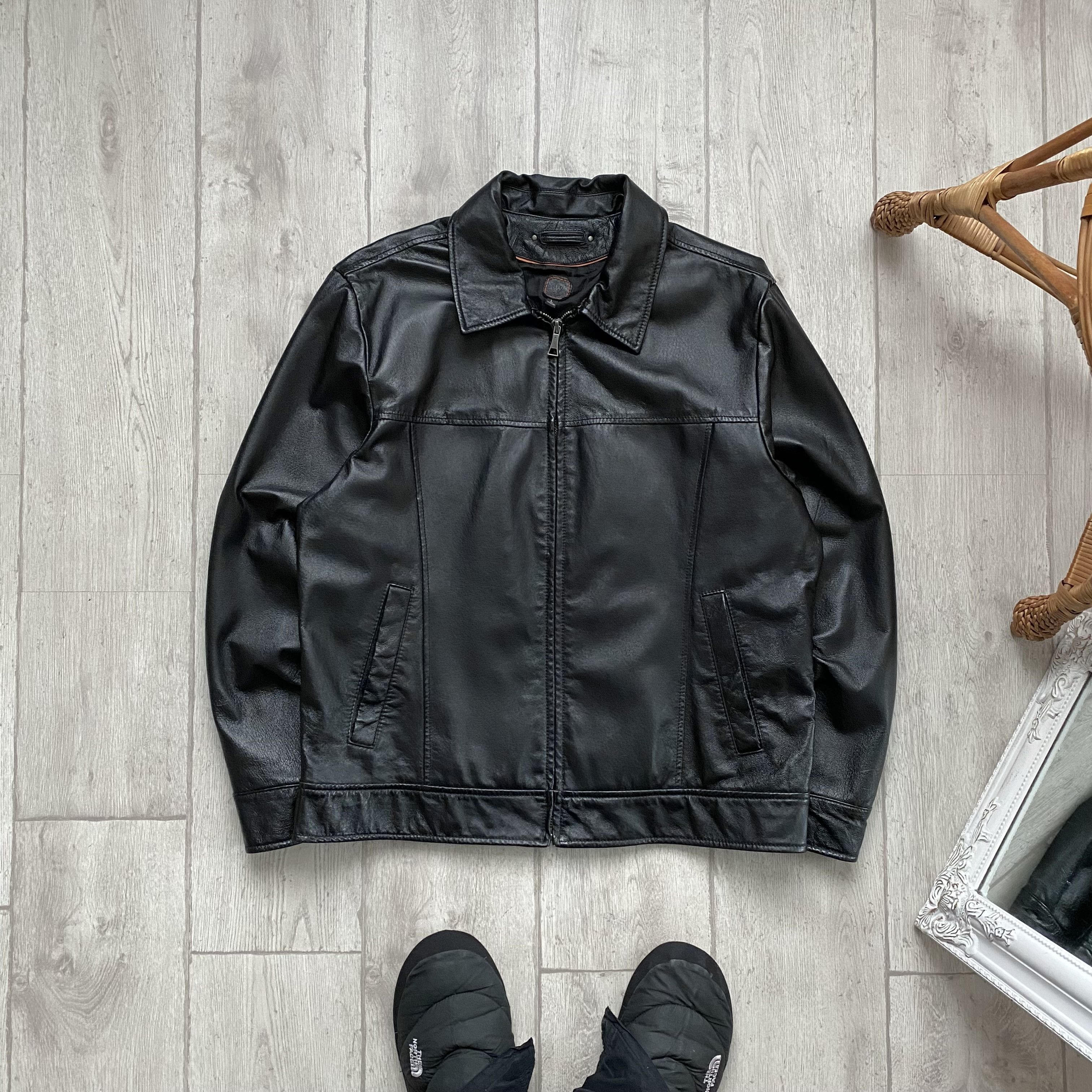Genuine Leather 🏍 Vintage Moto Genuine Leather Racing Jacket Y2k Motorcycle Size US L / EU 52-54 / 3 - 1 Thumbnail