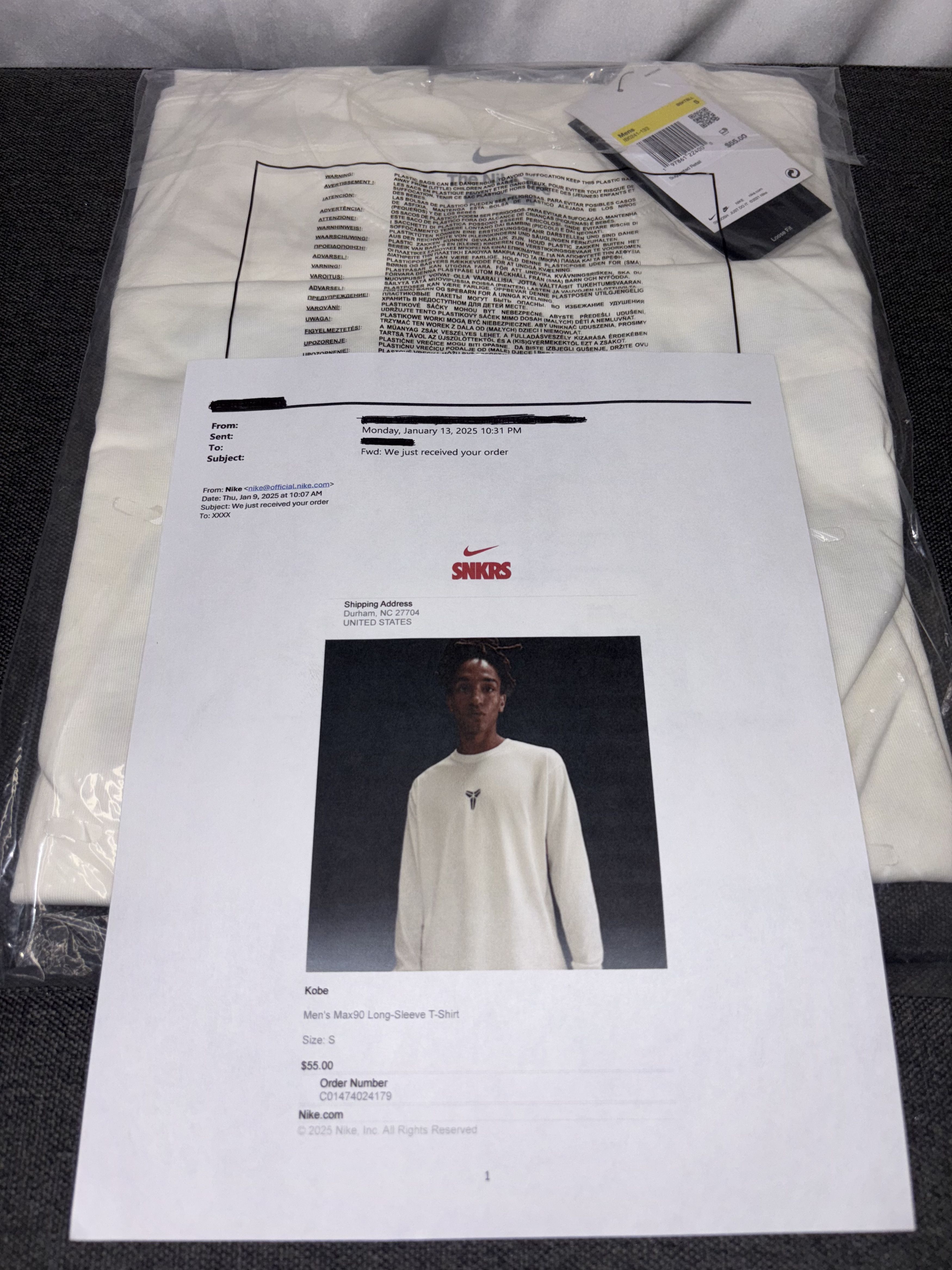 Nike Nike Max90 Kobe Year of the Mamba Long-Sleeve Tee IB0241-133 Size US S / EU 44-46 / 1 - 16 Thumbnail