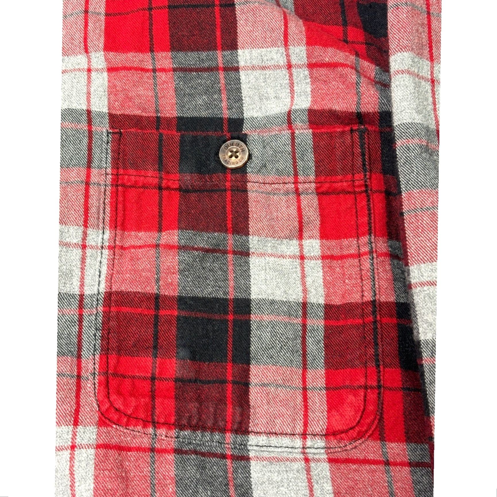 Duluth Trading Company Duluth Trading Co. Mens Flannel Shirt L Tall Red Gray Black Plaid Trim Fit Shirt Long Sleeve Button-Down Mens Boys? Size US XL / EU 56 / 4 - 2 Thumbnail