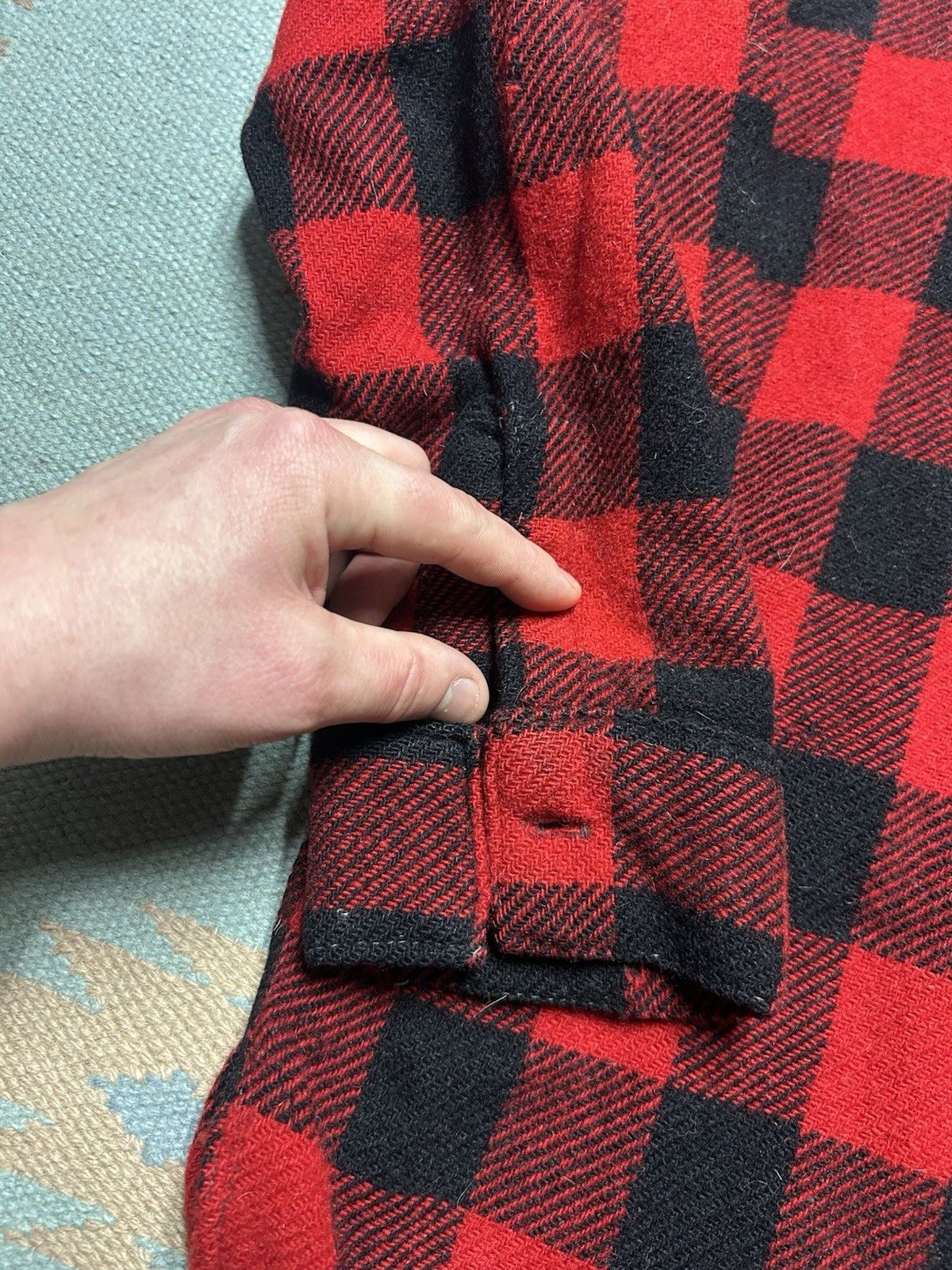 Vintage 50s wool flannel shirt buffalo plaid Frost Proof distress L Size US L / EU 52-54 / 3 - 2 Thumbnail
