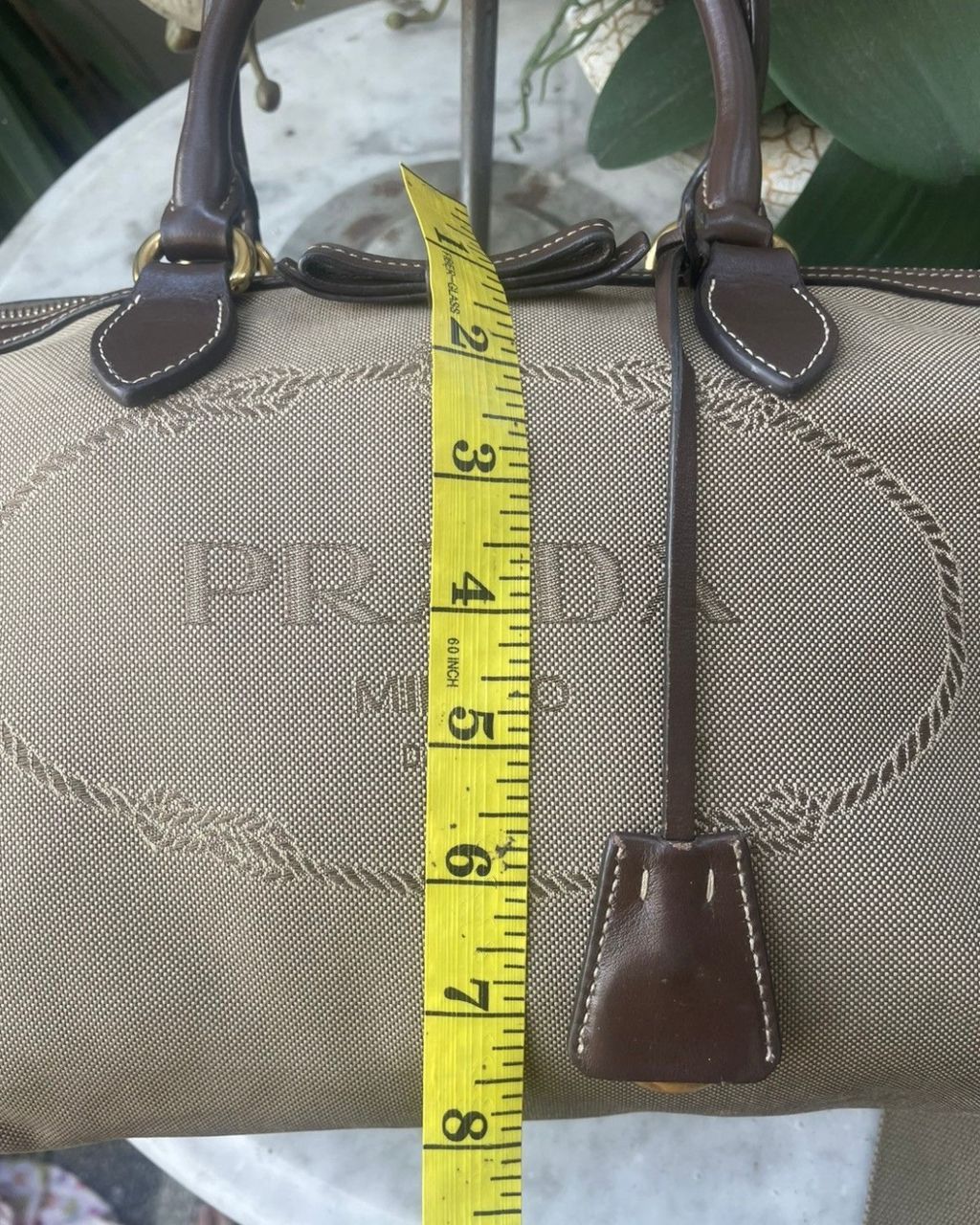 Prada Authentic PRADA Logo Jaquard Canvas Shoulder Bag Size ONE SIZE - 12 Thumbnail