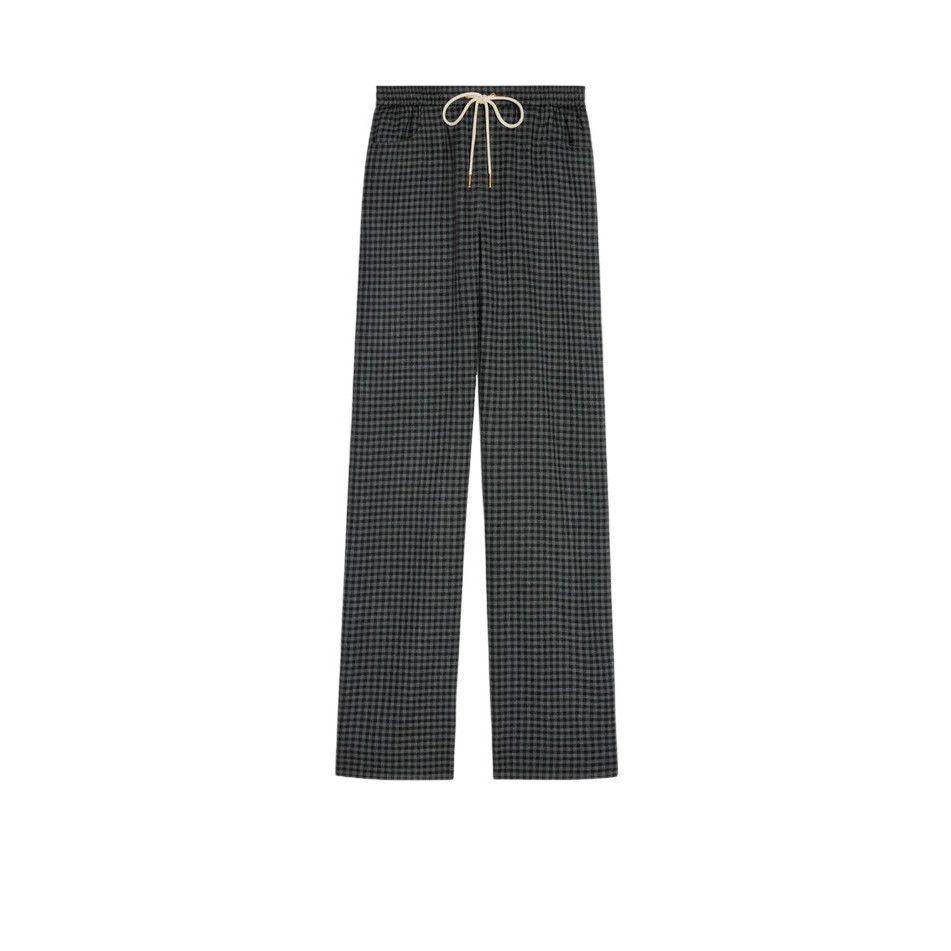 Celine CELINE Gray Madras Wool/Cashmere Pants New & Authentic (Wome Size 30" / US 8 / IT 44 - 1 Thumbnail