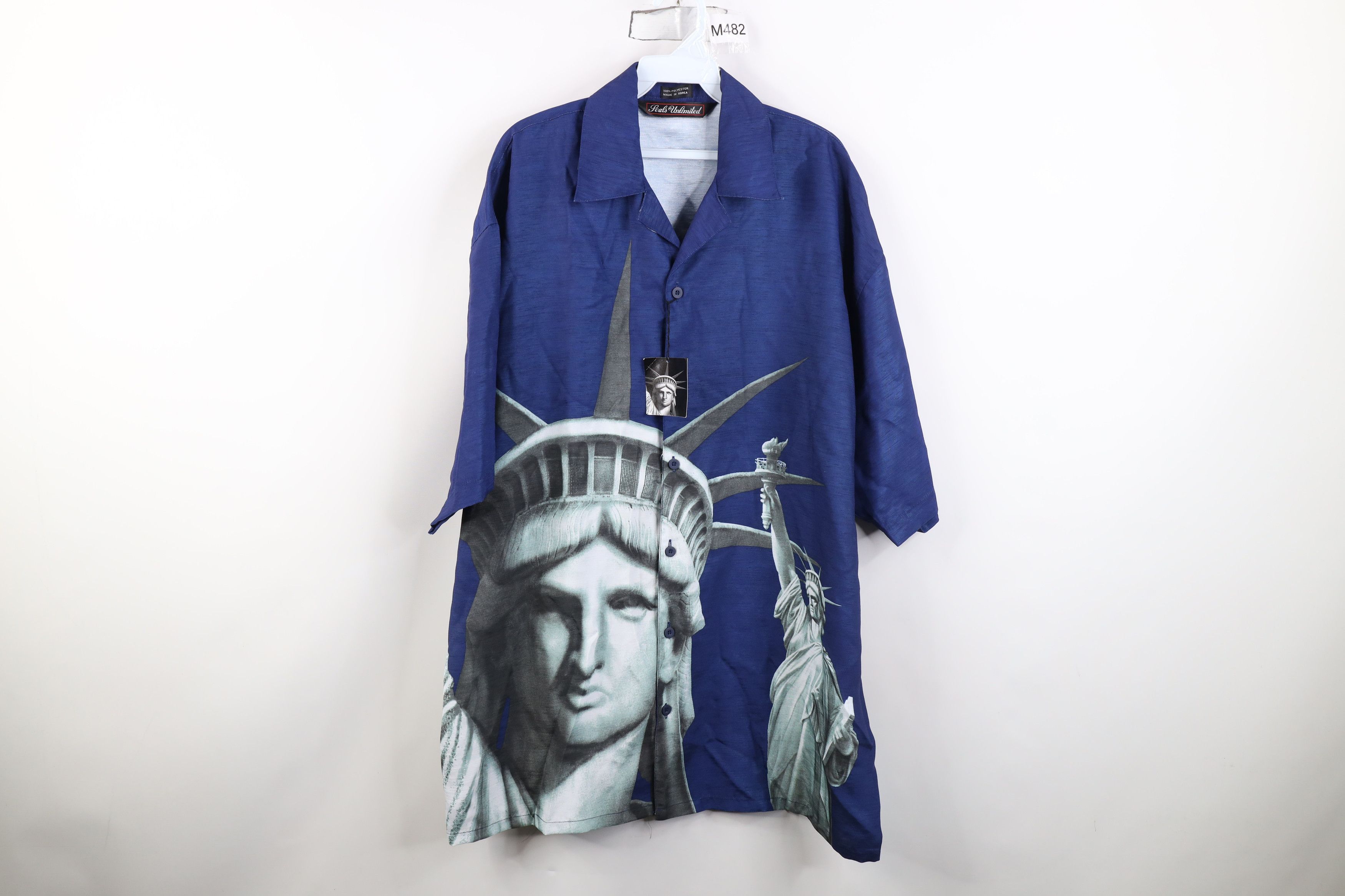 Vintage Deadstock Vintage 90s Y2K Statue of Liberty All Over Shirt Size US M / EU 48-50 / 2 - 1 Thumbnail