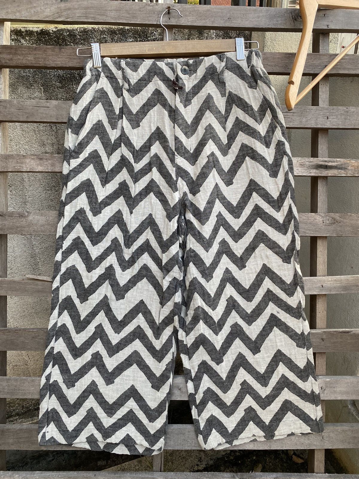 Issey Miyake × Japanese Brand × Vintage Vintage Zigzag Chevron Plantation by Issey Miyake Pants Size 29" - 1 Thumbnail
