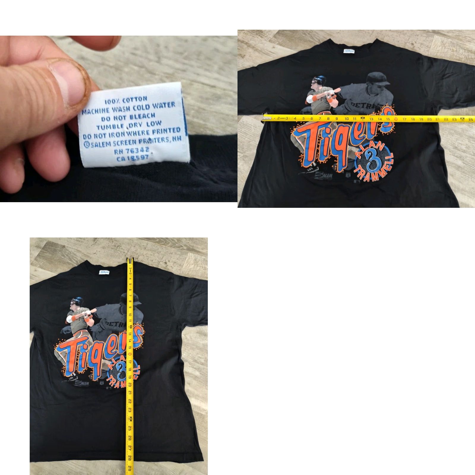 Salem Sportswear VINTAGE Salem Sportswear Detroit Tigers T-Shirt Men XL Black Single Stitch MLB Baseball 90s Size US XL / EU 56 / 4 - 8 Thumbnail