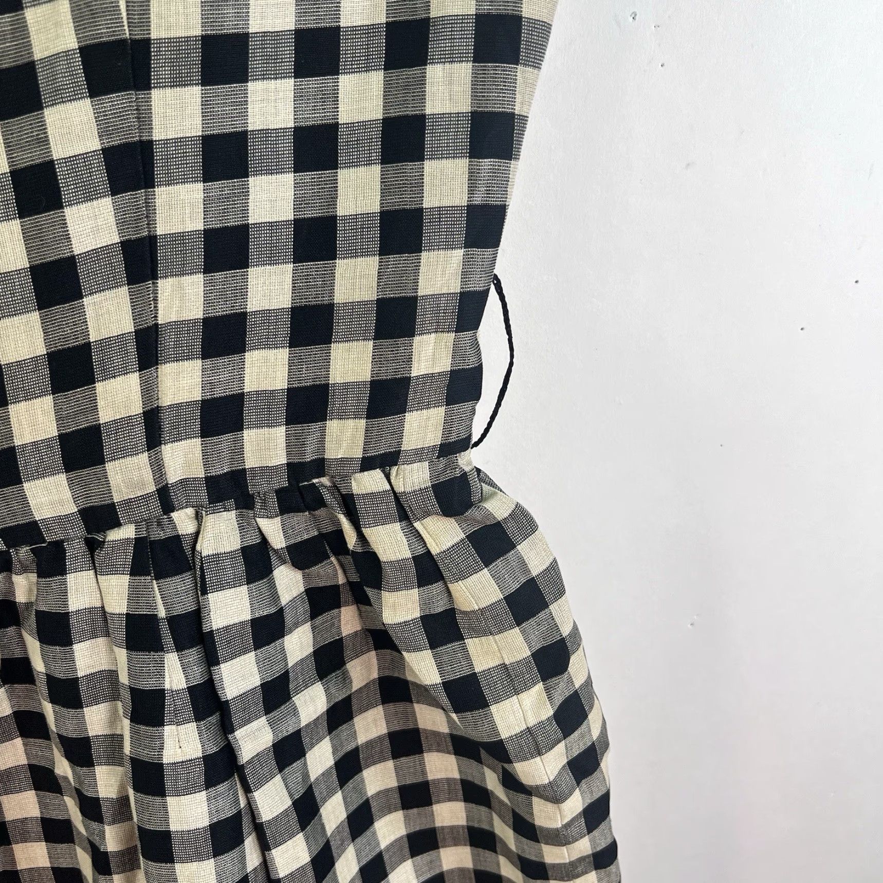 Vintage VINTAGE Suzy Perette 1950s Dress Womens Size 16 Black/White Gingham Shift Business Size 4XL / US 24-26 - 7 Thumbnail