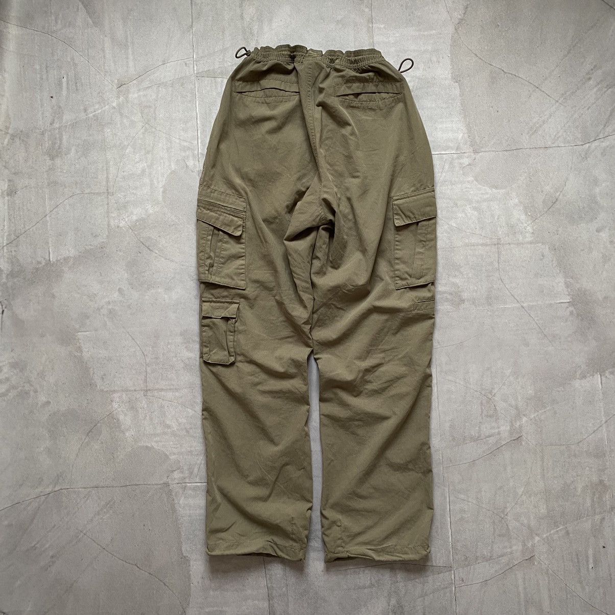 Japanese Brand × Nike × Vintage Y2K Nike Vintage Faded Cargo Parachute Green Pants Size US 31 - 4 Thumbnail