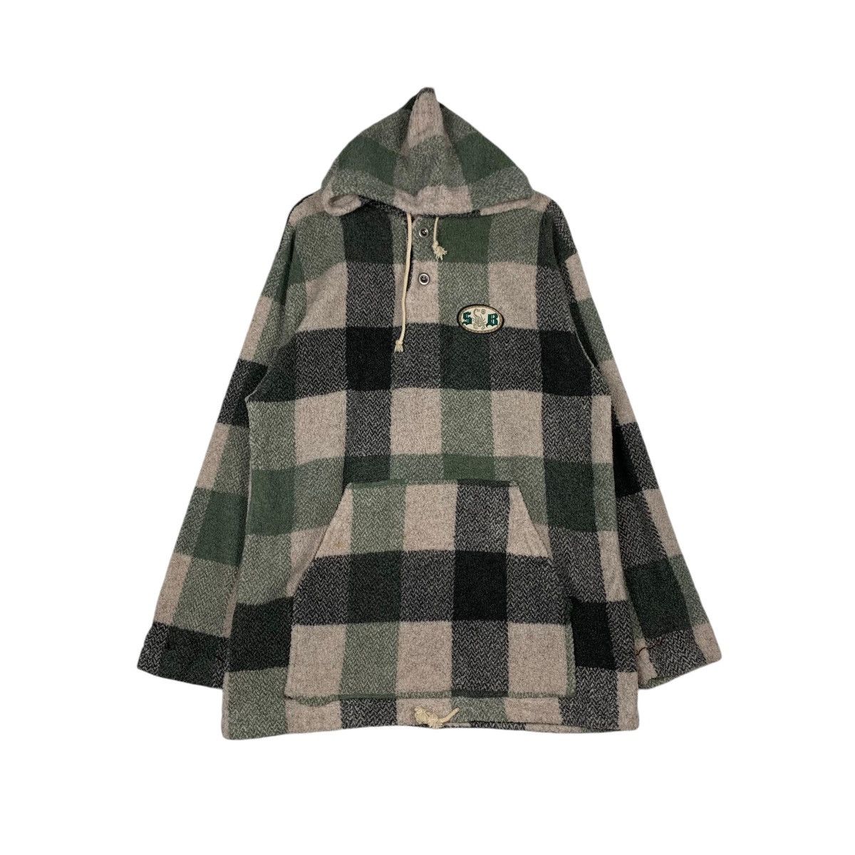 Vintage SCORPION BAY Checked Half Button Pullover Hoodies #1399-C63 Size US M / EU 48-50 / 2 - 1 Thumbnail