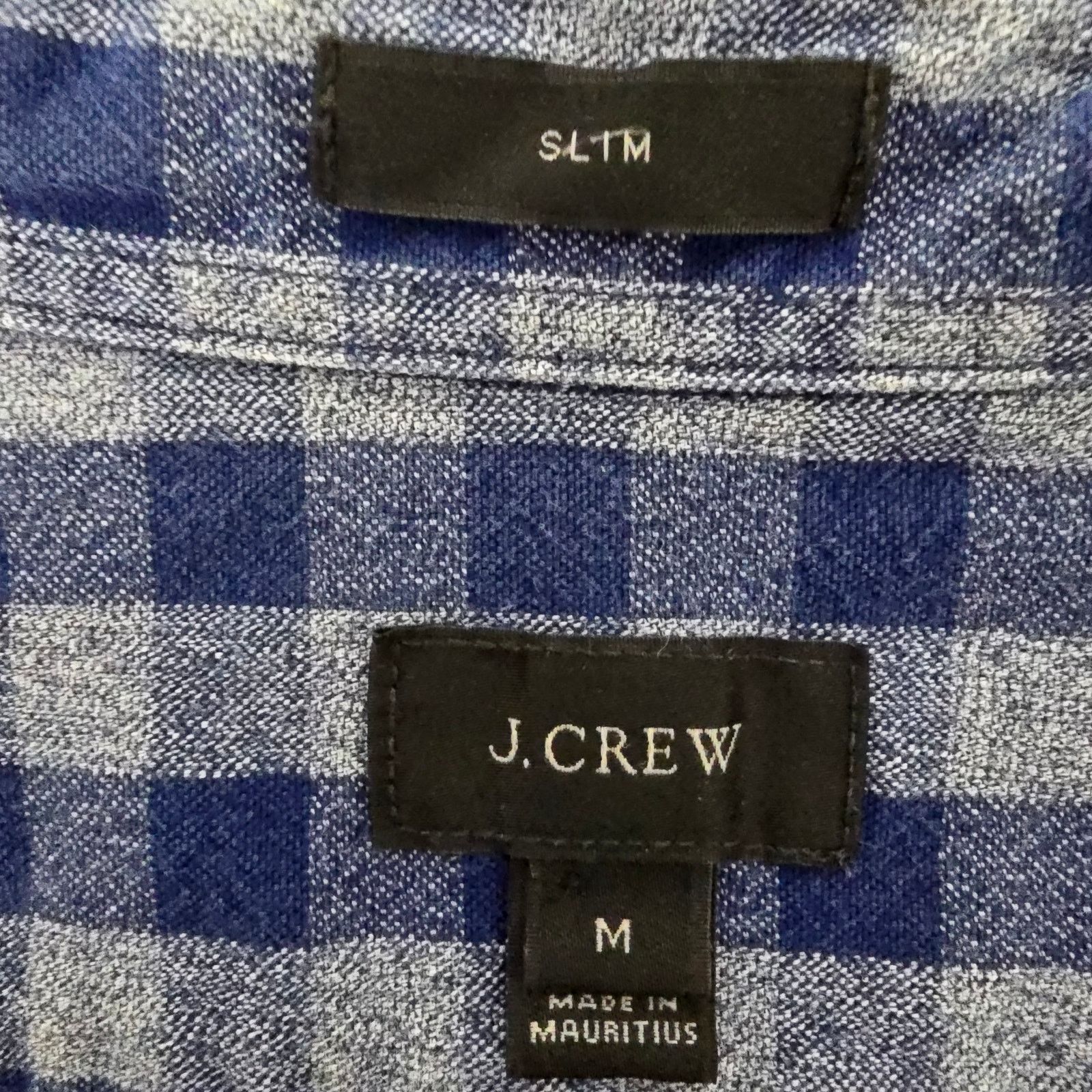 J.Crew J.Crew Jaspe Cotton Shirt Men M Blue Gray Gingham Slim L/S Size US M / EU 48-50 / 2 - 12 Thumbnail