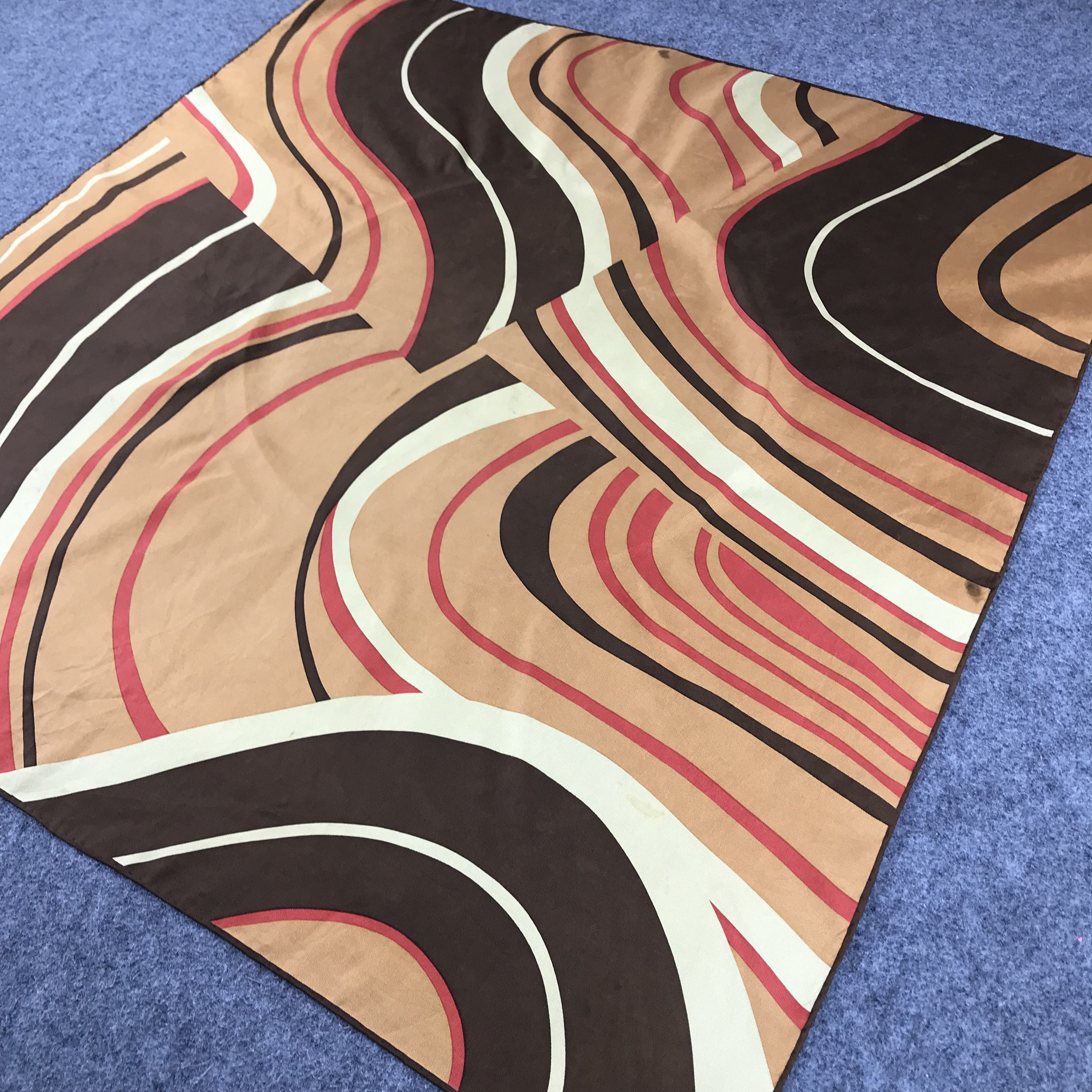 Vintage Vintage Abstract Design Silk Scarf M135 Size ONE SIZE - 3 Thumbnail