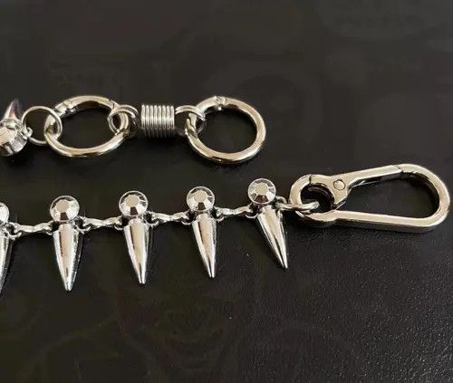 Jewelry Silver Spiked Wallet Chain Accessory for Pants, Punk Style Size ONE SIZE - 3 Thumbnail