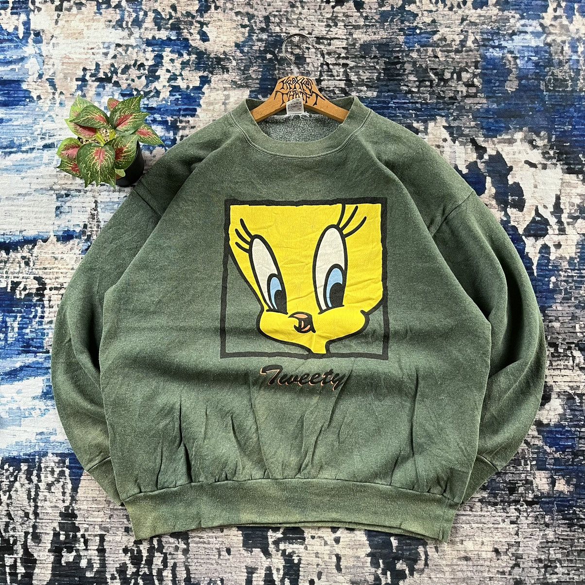 Cartoon Network × Vintage 💥RARE Vintage Looney Tunes Tweety Box Logo Sweetshirts 90s Size US M / EU 48-50 / 2 - 1 Thumbnail