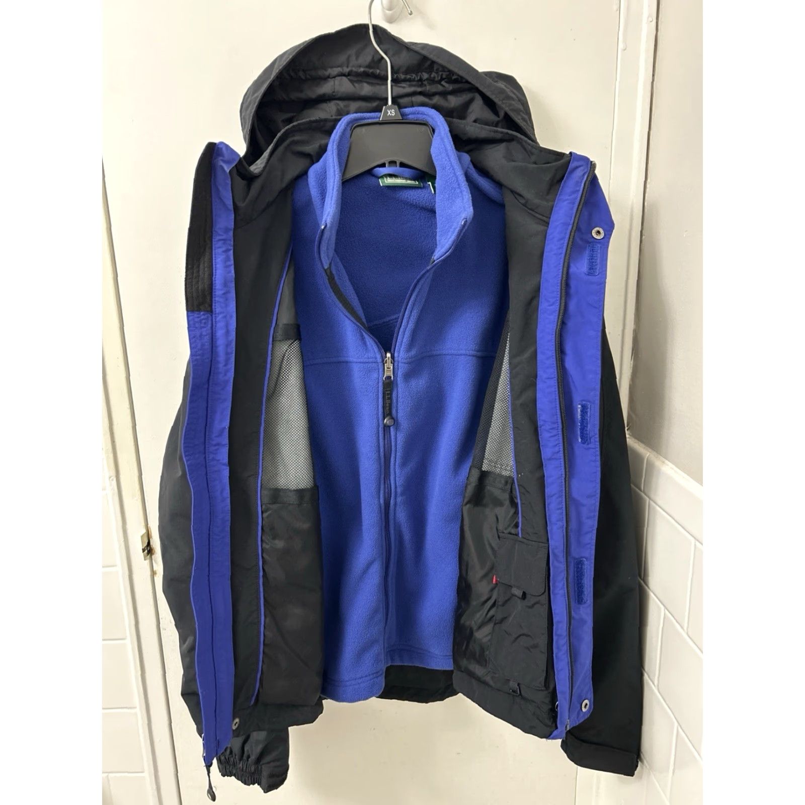 Vintage VTG LL Bean 3-in-1 Jacket Mens Small Black Blue Trail Fleece Liner 0BCY9 Size US S / EU 44-46 / 1 - 6 Thumbnail
