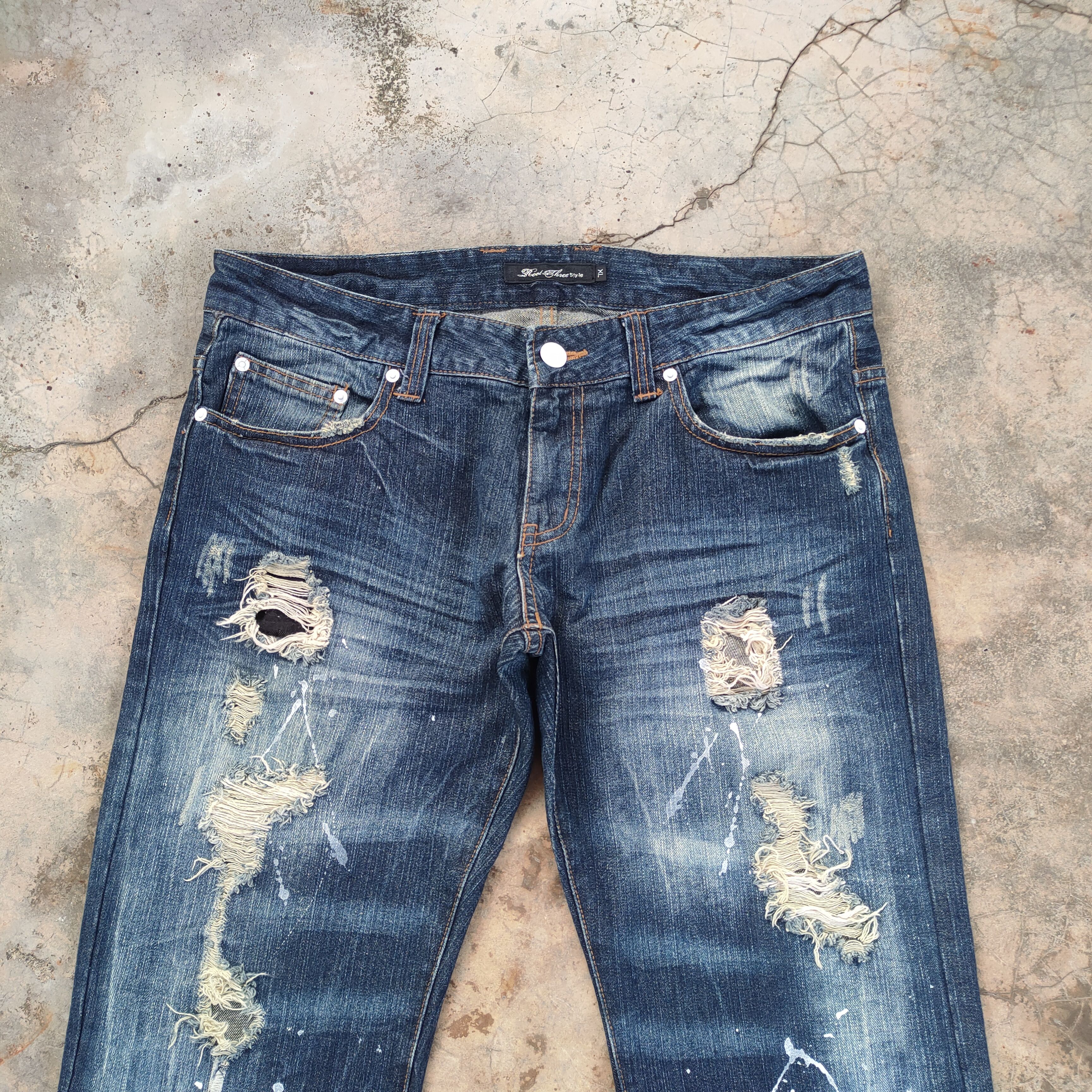 Roots VINTAGE ROOT PAINTER DISTRESSED JEANS DENIM PANTS Size US 35 - 3 Thumbnail