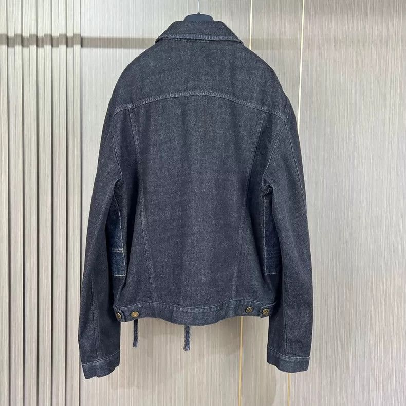 Louis Vuitton Embossed Logo Ribbon Denim Jacket