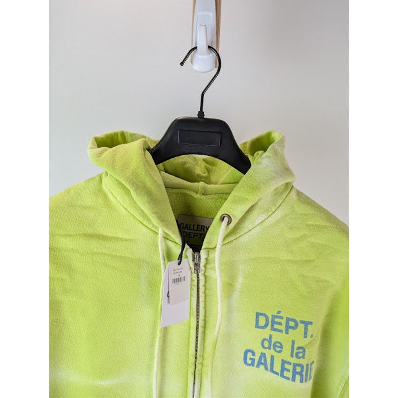 Gallery Dept. o1rshd1 French Logo Zip Up Hoodie in Lime Green M Size US M / EU 48-50 / 2 - 7 Thumbnail