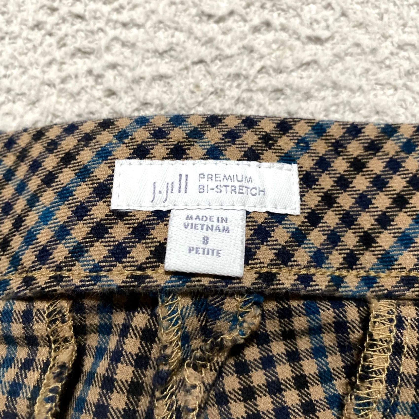 J. Jill J. Jill Pants Multicolor Plaid Petite 8P Straight Ankle Mid Rise Stretch Womens Size 30" / US 8 / IT 44 - 3 Thumbnail