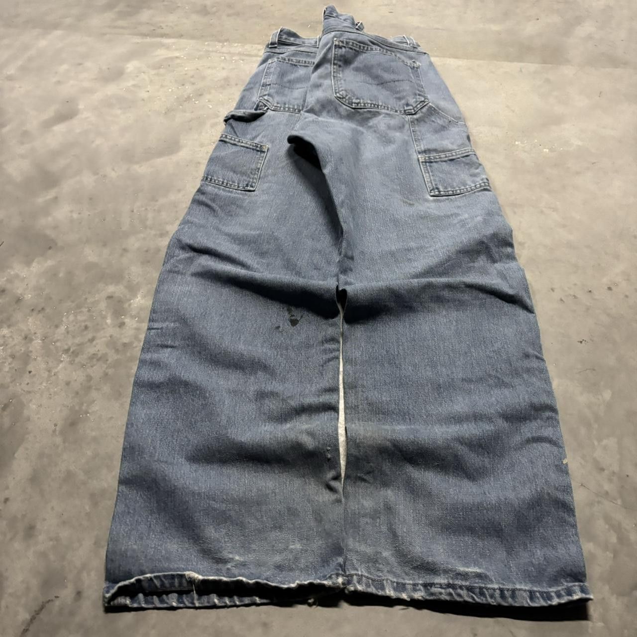 Japanese Brand × Vintage Crazy Vintage Y2K/2000s Baggy Light Wash Carpenter Skater Denim Jeans! Size US 34 / EU 50 - 4 Thumbnail
