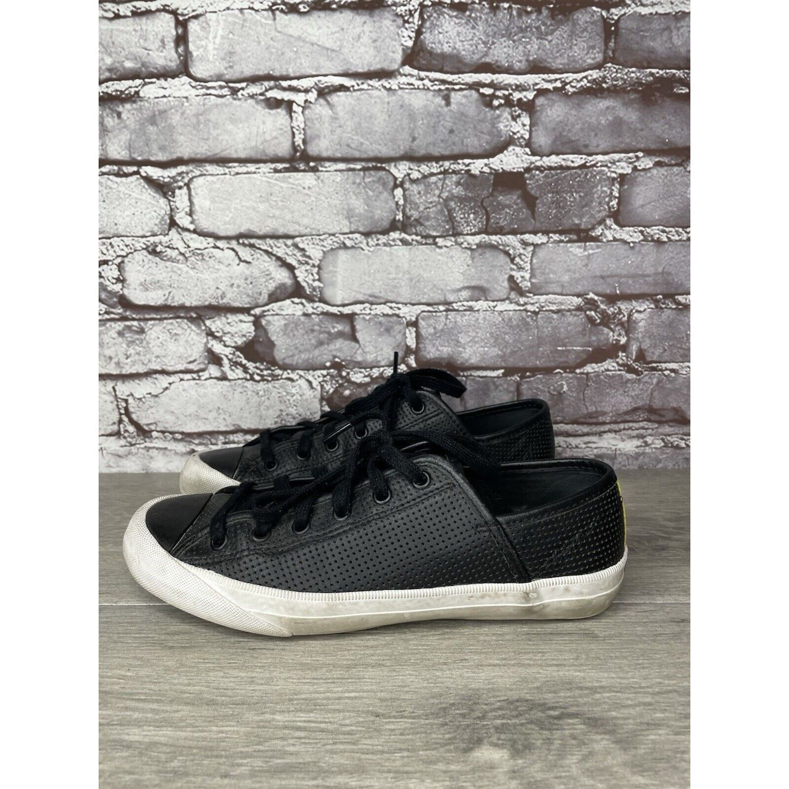 Kate Spade Kate Spade Saturday PF-Flyers Black Leather Low Top Sneakers Size US 8 / IT 38 - 13 Thumbnail