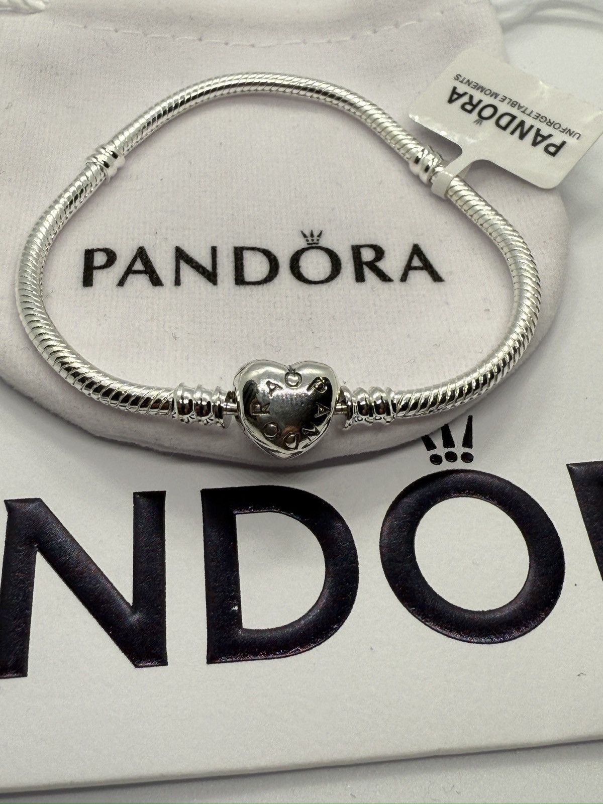 pandora Pandora Moments heart claps snake chain bracelet size 7.1 in Size ONE SIZE - 6 Thumbnail