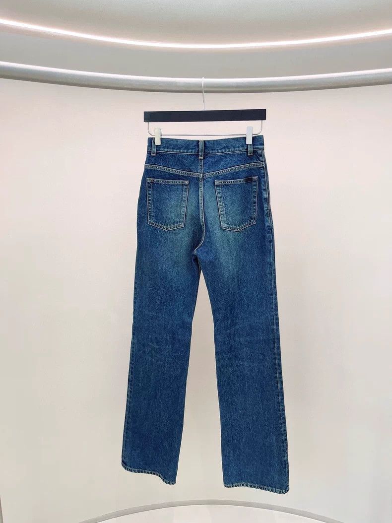 Saint Laurent Paris Saint Laurent Paris Dark Blue Straight Leg Jeans Size US 28 / EU 44 - 2 Thumbnail