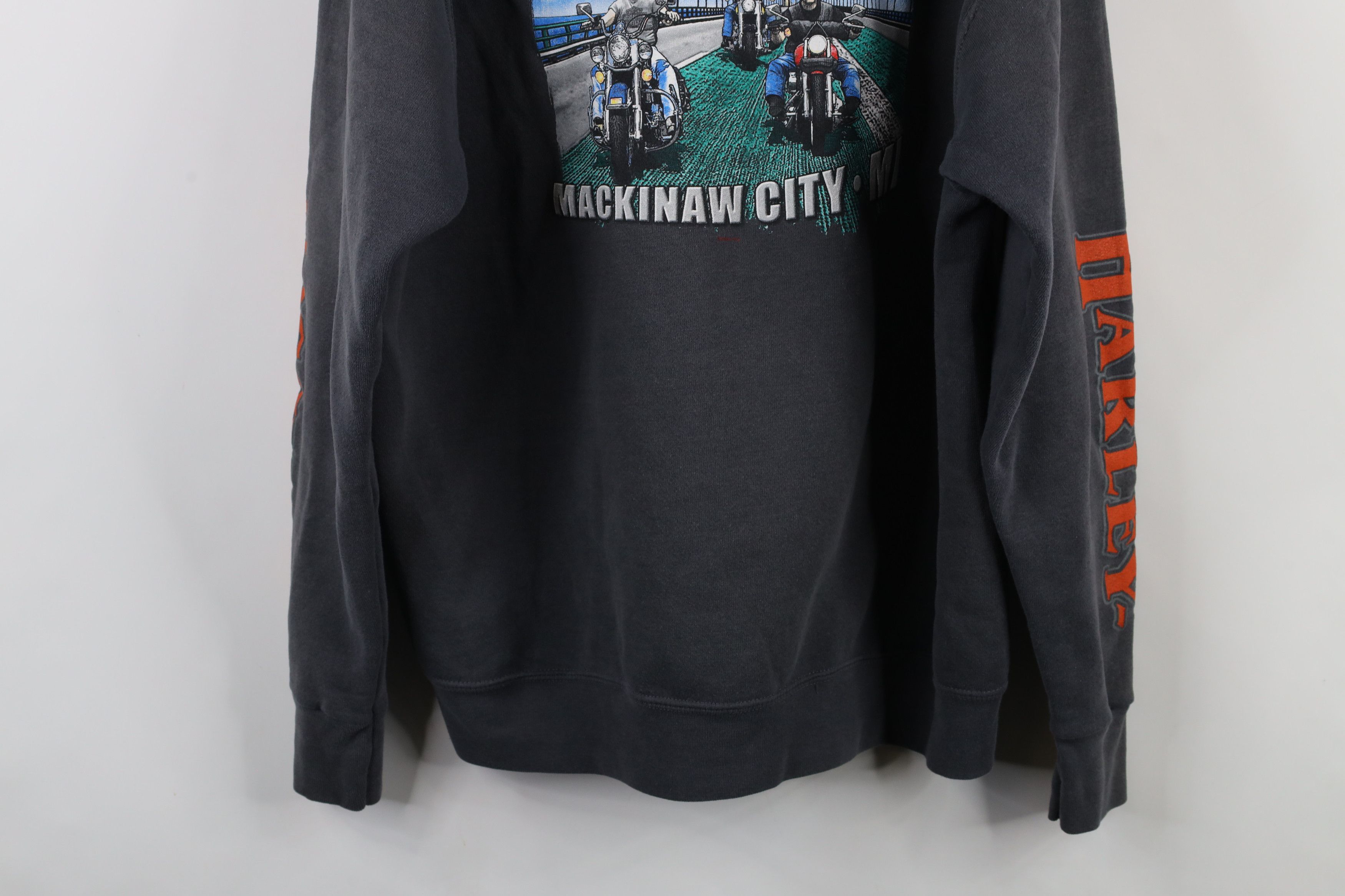 Harley Davidson × Vintage Vintage Y2K Harley Davidson Spell Out Hoodie Sweatshirt Gray Size US XL / EU 56 / 4 - 15 Thumbnail