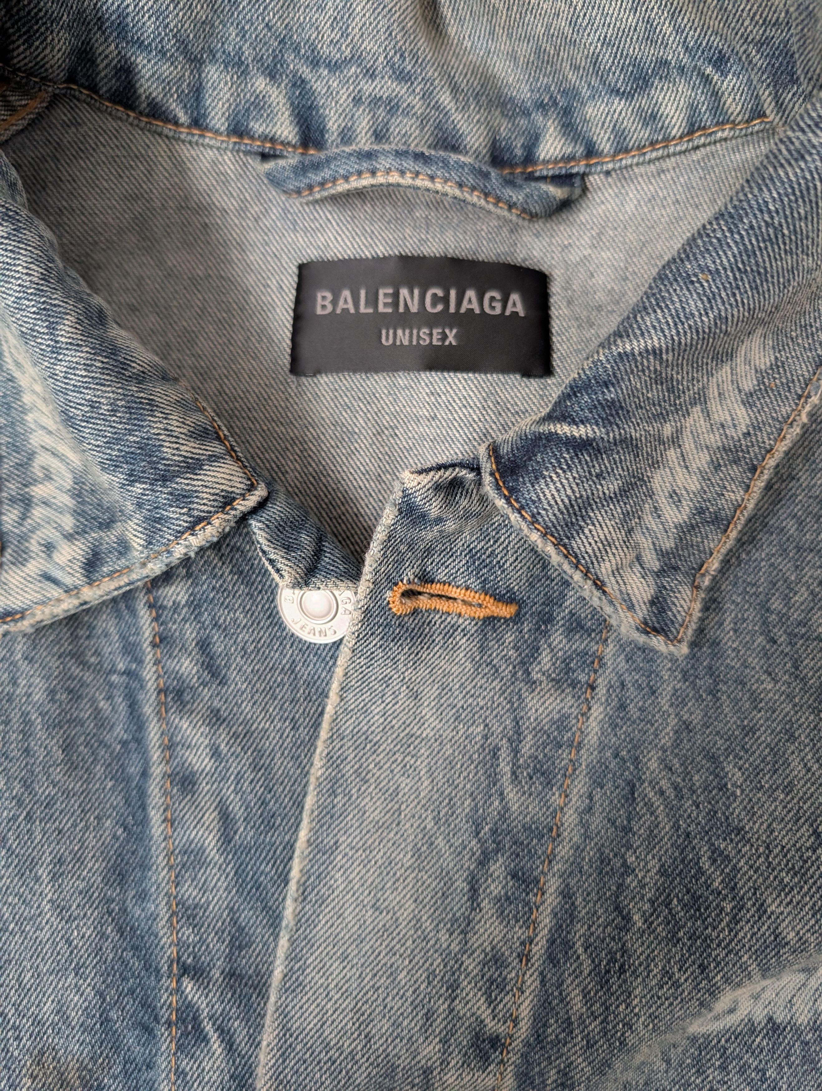 Balenciaga balenciaga overall printed logo denim jacket Size US M / EU 48-50 / 2 - 2 Thumbnail
