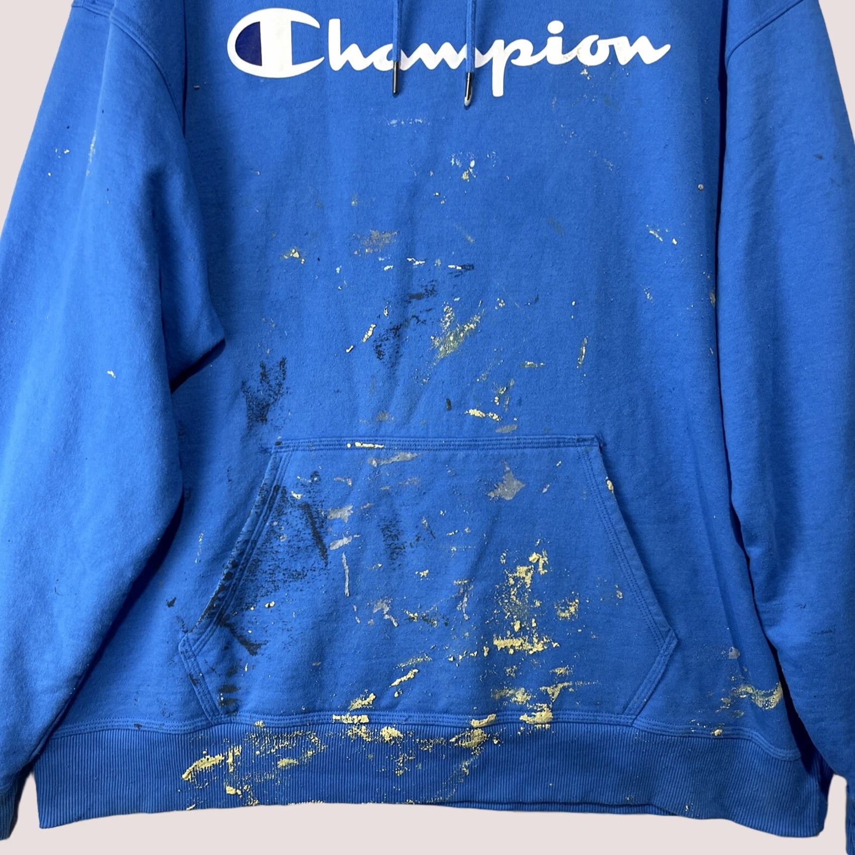 Champion Champion Hoodie Mens 2XL Blue Sweatshirt Fleece Long Sleeve Logo Sweater Size US XXL / EU 58 / 5 - 1 Thumbnail