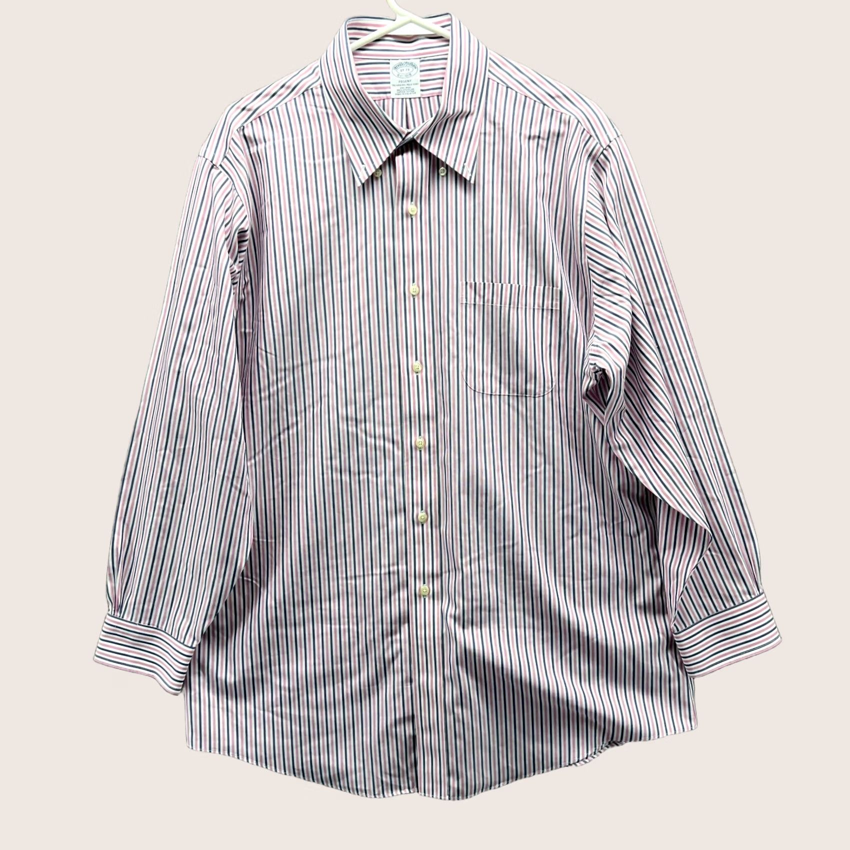Brooks Brothers VINTAGE Brooks Brothers Shirt Mens 17 33 Pink Button-Down Preppy Striped Regent Cotton Size US XL / EU 56 / 4 - 1 Thumbnail