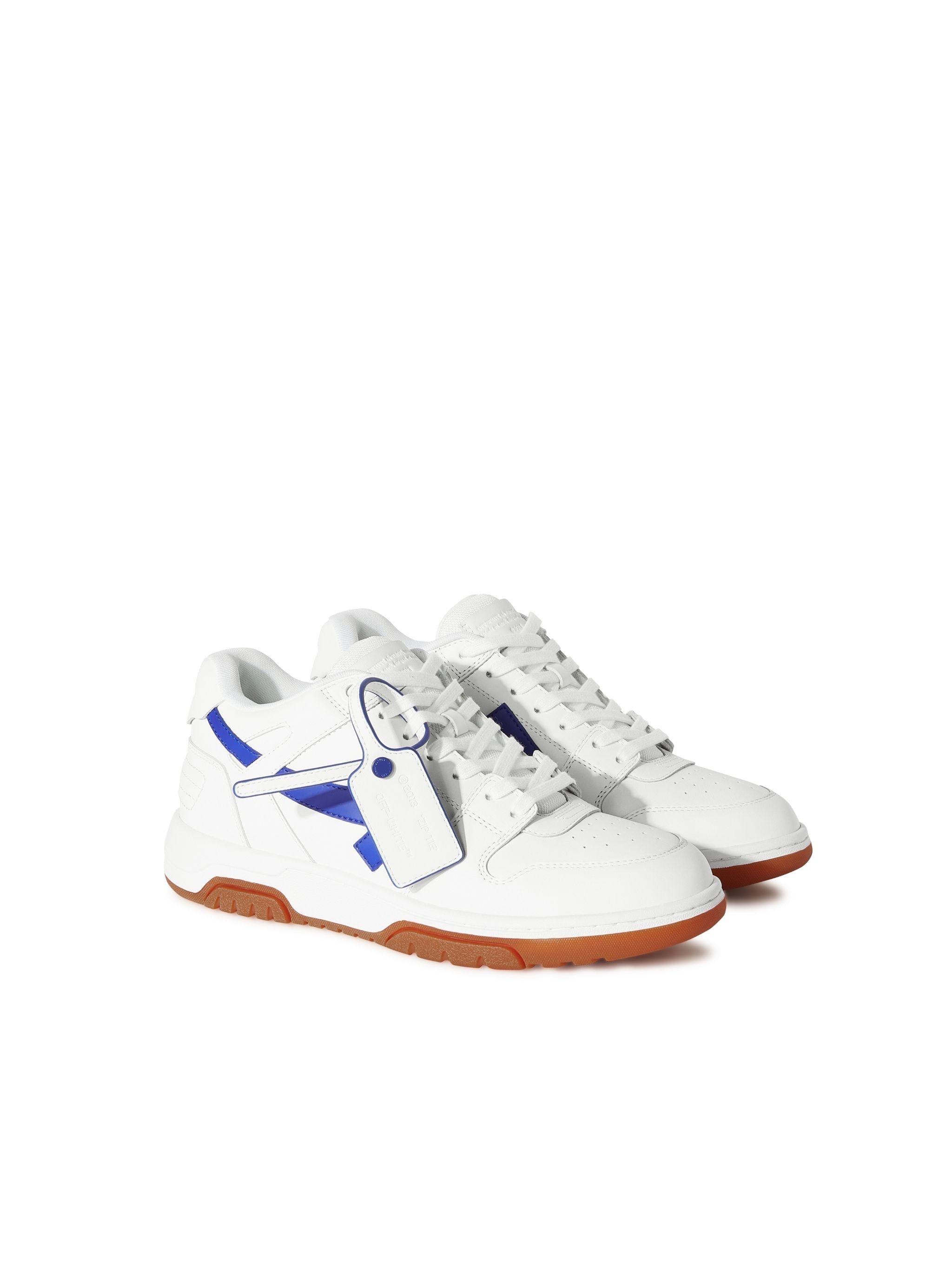 Off-White os11x0226 Out Of Office Calf Leather Sneakers in White/Blue Size US 10 / EU 43 - 2 Thumbnail