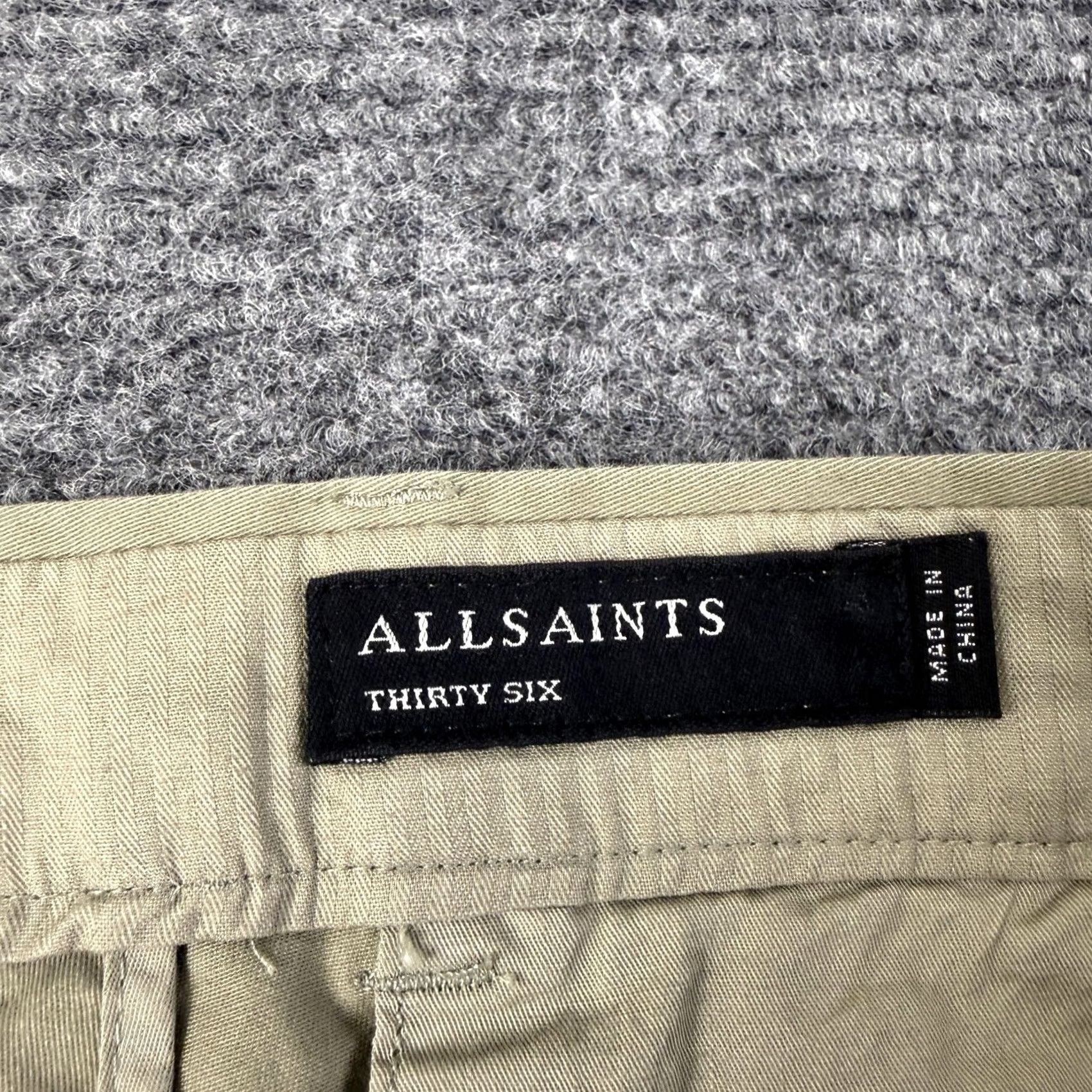 Allsaints AllSaints Mens 36x31 Beige Park Chino Straight Leg Stretch Casual Khaki Pants Size US 36 / EU 52 - 6 Thumbnail