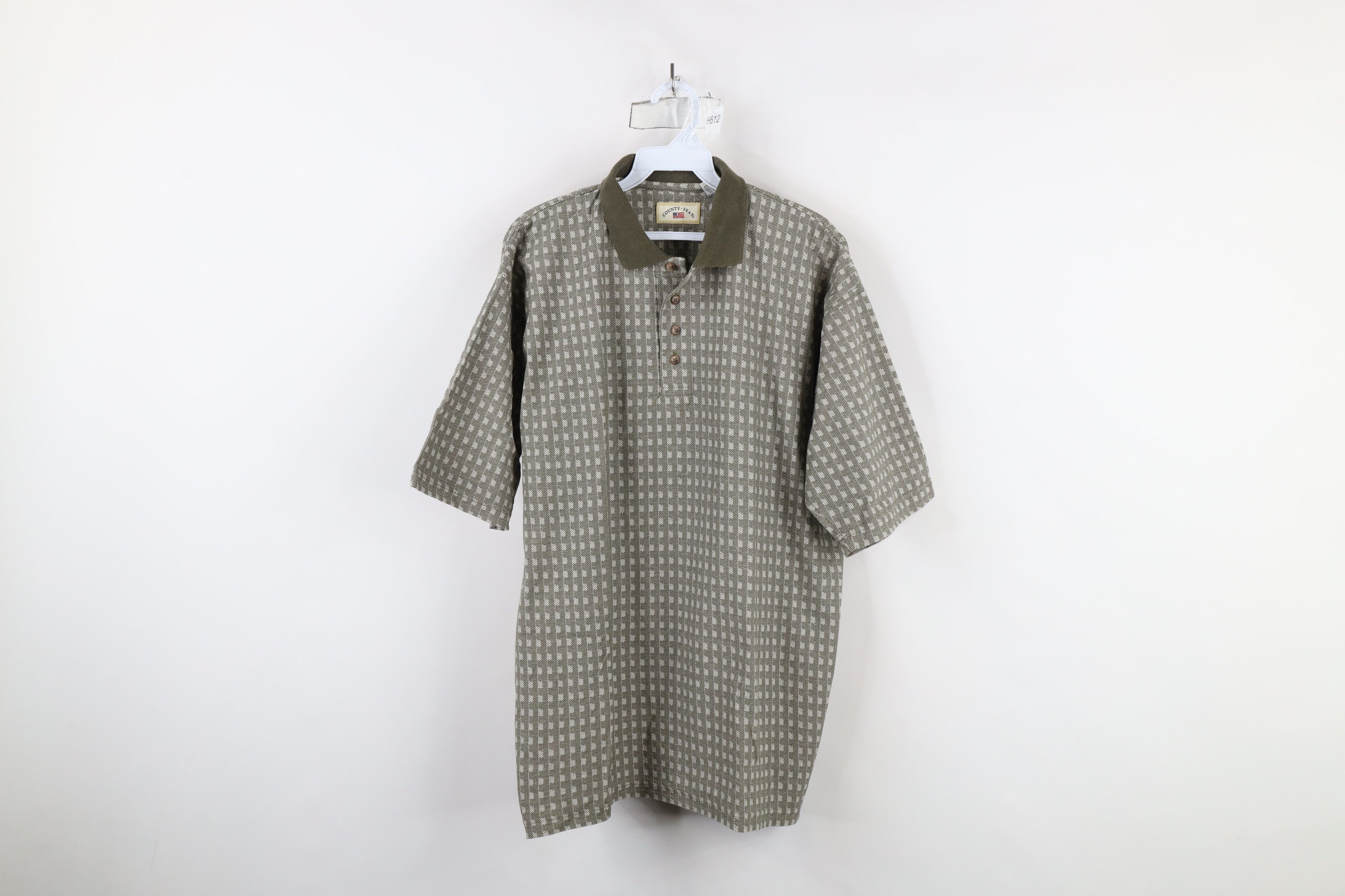 Vintage Vintage 90s Streetwear Geometric Knit Golf Polo Shirt Size US M / EU 48-50 / 2 - 1 Thumbnail