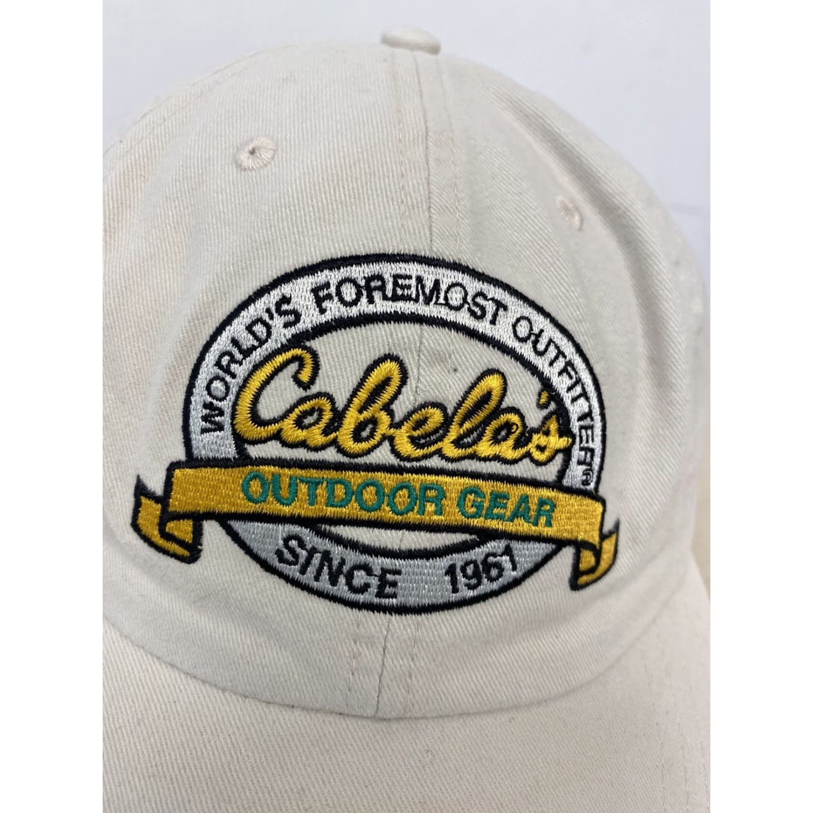 Vintage CABELA'S Adjustable Baseball Cap Hat - One Size - White - Outdoors Theme - Mens Size ONE SIZE - 2 Thumbnail