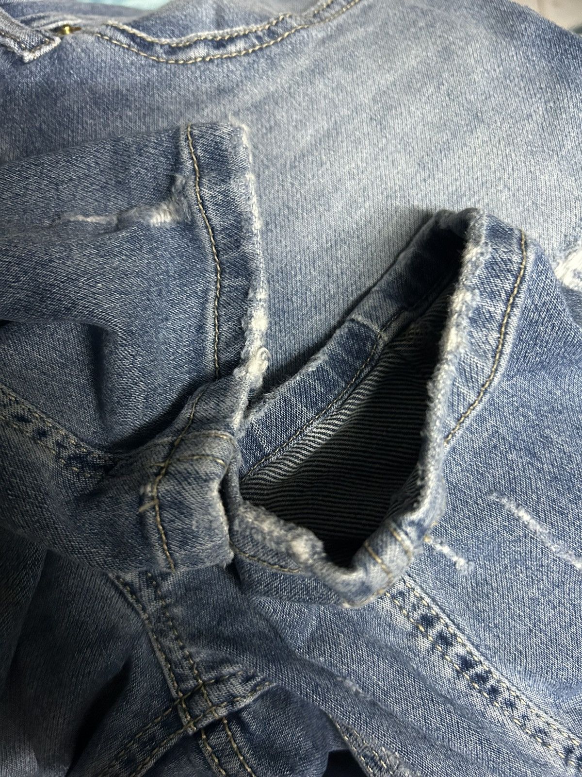 If Six Was Nine 🔥 Vintage PMDS Distressed Denim Size US 28 / EU 44 - 7 Thumbnail