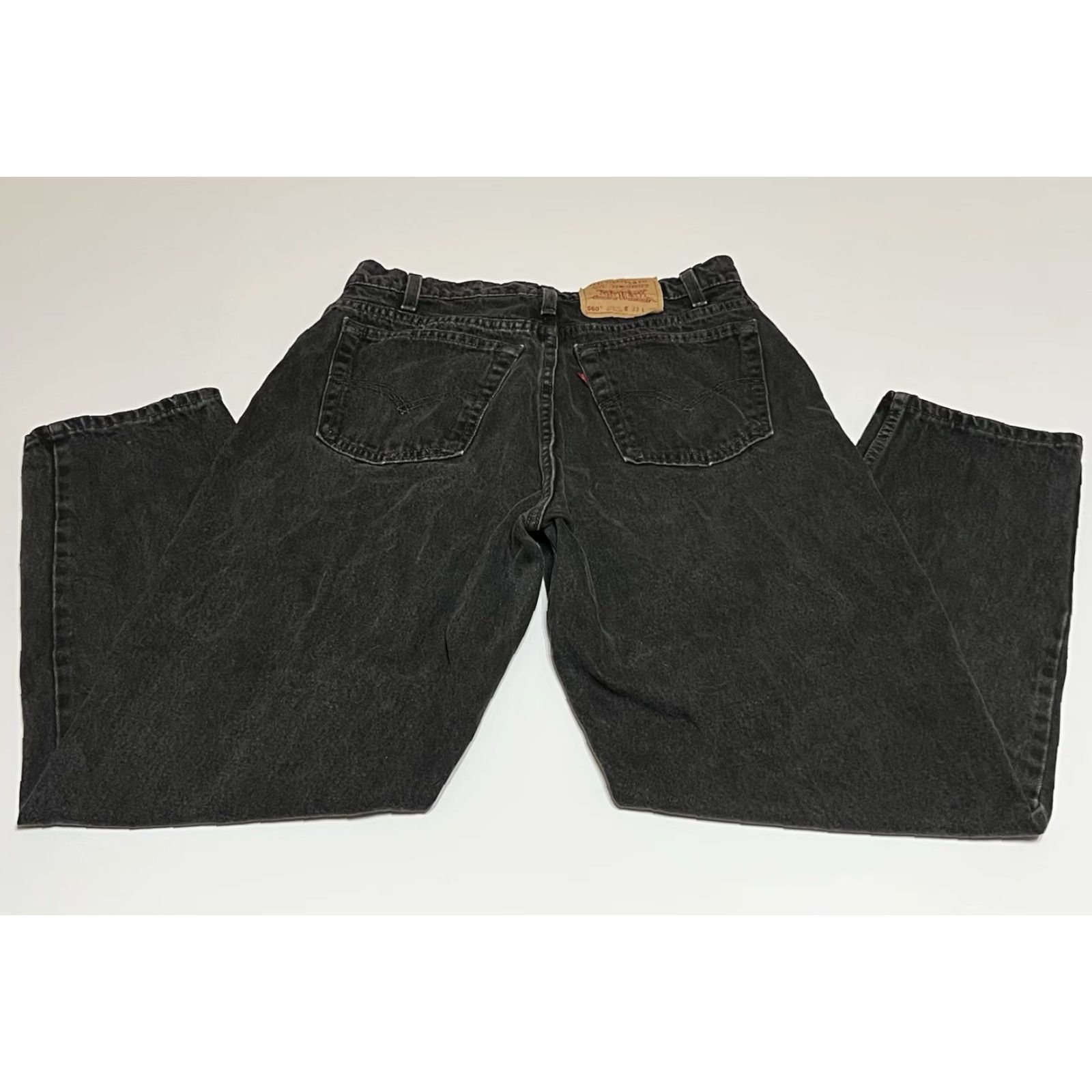 Levi's VTG Levis 560 Mens Jeans Tag 33x30 31x29 Loose Tapered Leg Black Made In USA Denim 5-Pocket Levi's 560 Size US 31 - 2 Thumbnail