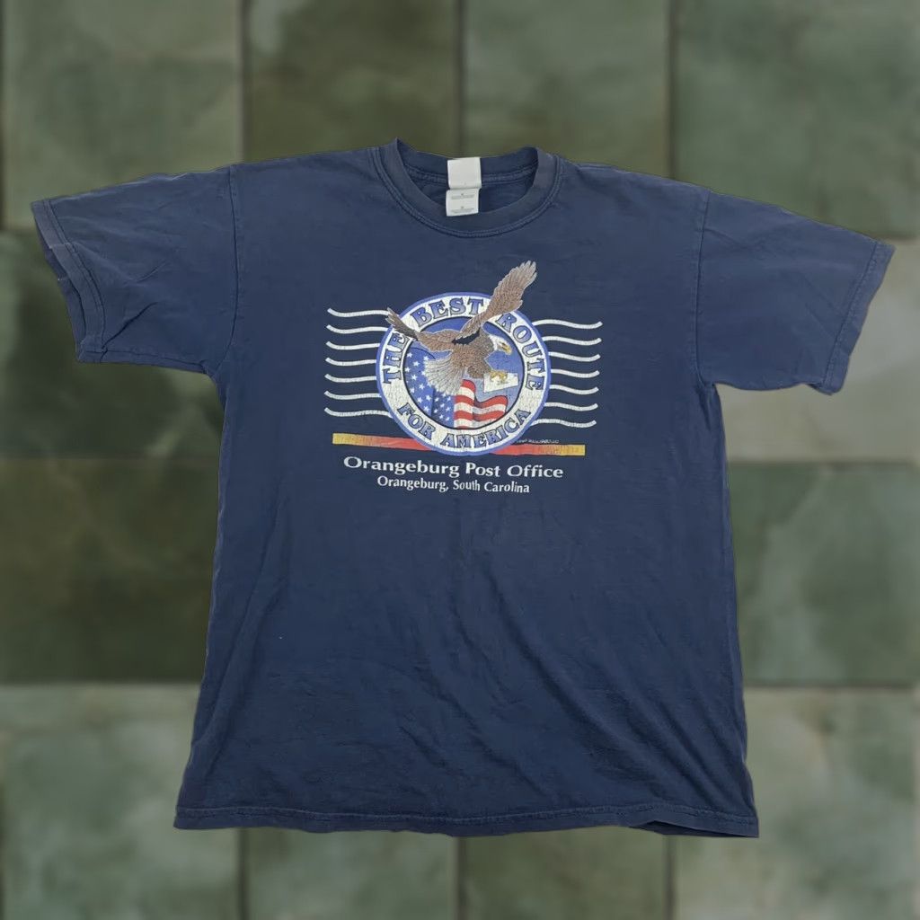 Gildan VINTAGE Orangeburg Post Office T Shirt Adult Medium Blue US Mail Y2K 90s Mens T-Shirt M Blue American US Mail Y2K Vintage Shirt Size US M / EU 48-50 / 2 - 1 Thumbnail