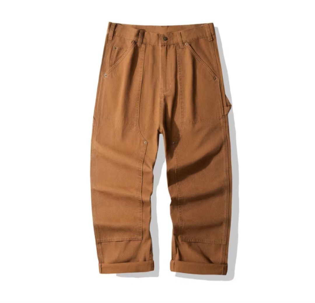 Japanese Brand Double knee Japanese style outfit straight cut khakis pant Size US 34 / EU 50 - 1 Thumbnail
