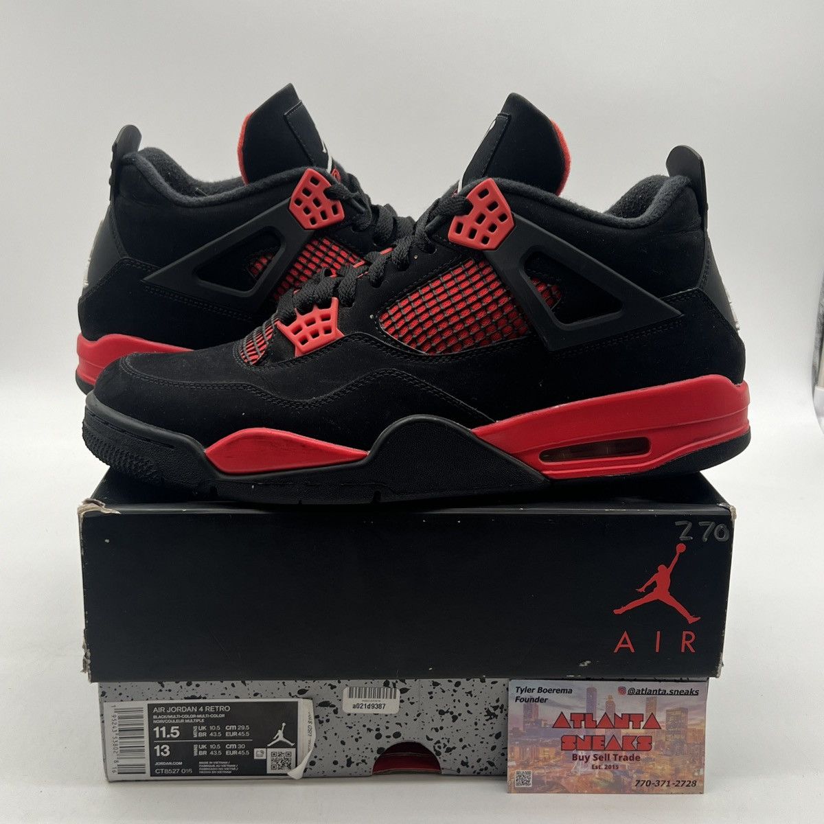 Jordan Brand Air Jordan 4 red Thunder Size US 11.5 / EU 44-45 - 1 Thumbnail