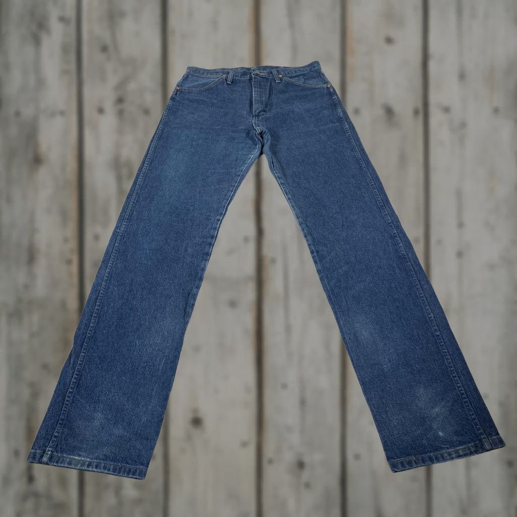 Wrangler Wrangler Jeans 13MWZ Cowboy Cut Mens 33x36 Denim Straight Leg Jeans Blue 100% Cotton Regular Fit Western Workwear Pants Size US 33 - 1 Thumbnail