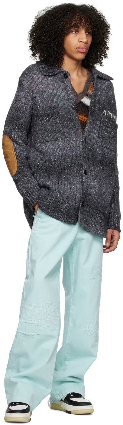 Amiri o1y0525 Logo Cardigan in Lead Size US S / EU 44-46 / 1 - 4 Thumbnail