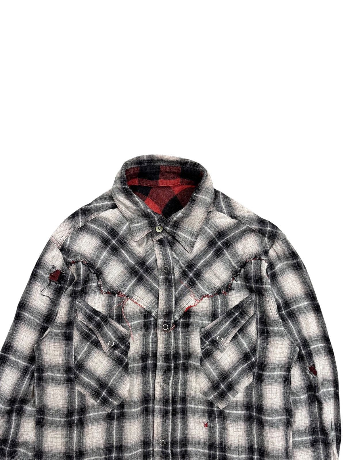 JACKROSE 2000s Jackrose - Distressed Western Flannel Shirt Size US M / EU 48-50 / 2 - 4 Thumbnail